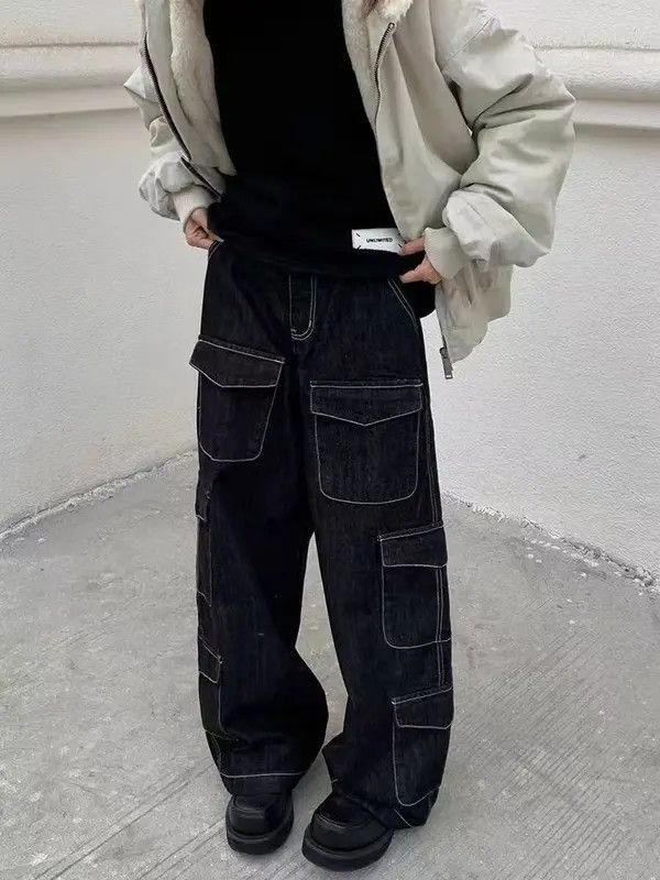 VIBE Vintage Washed Bright Line Multi-Pocket Jeans Size US 30 / EU 46 - 5 Thumbnail