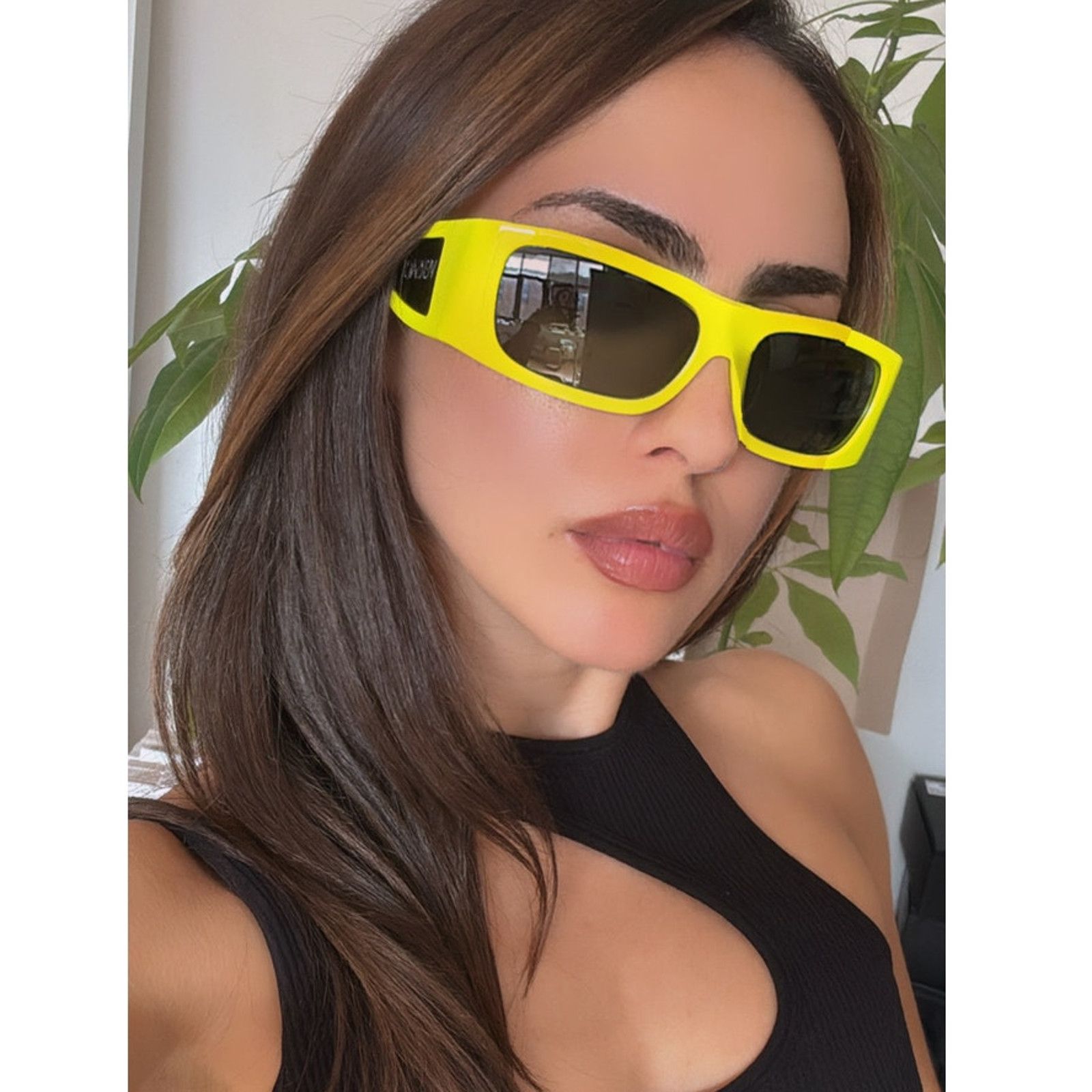 Versace NEW Versace VE4482 Yellow Neon Shielded Sunglasses Size ONE SIZE - 1 Thumbnail