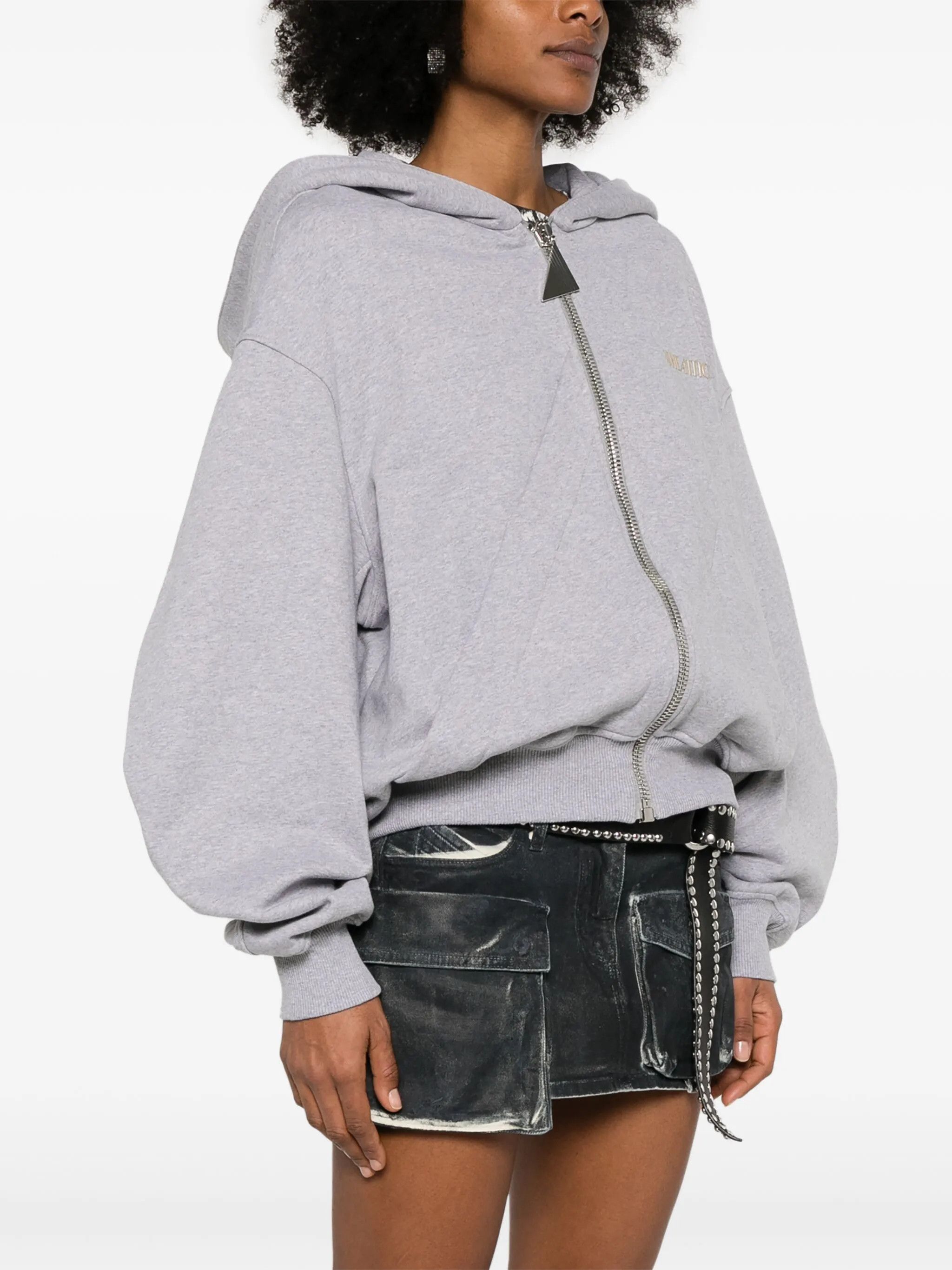 The Attico o1s22i1n0325 Melange Loose Hoodie in Grey Size XS / US 0-2 / IT 36-38 - 3 Thumbnail