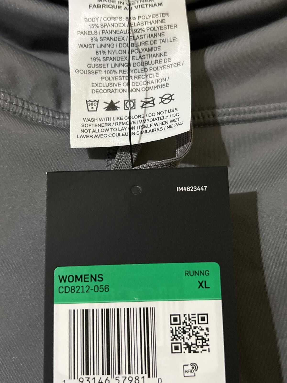 Nike Nike Women's Gray Athletic Leggings with Side Pockets XL Size 40" / US 18 - 6 Thumbnail