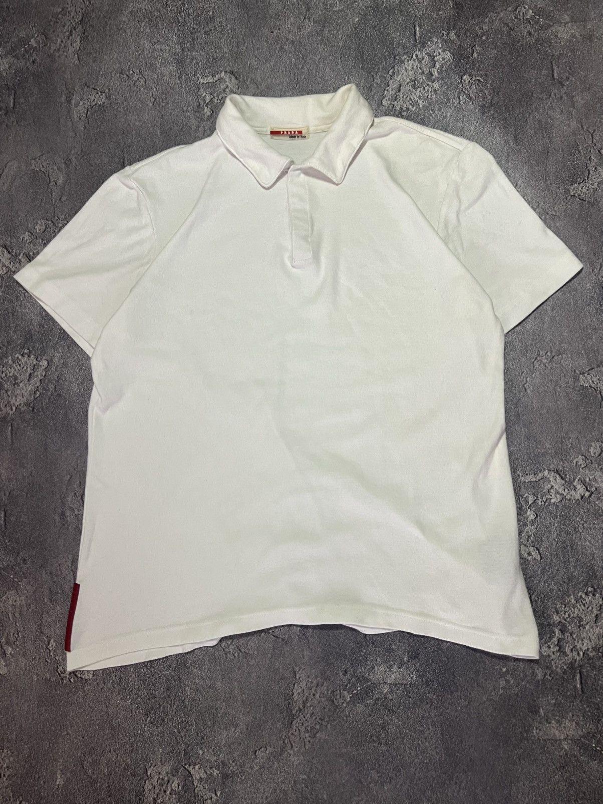 Prada Vintage Prada Red Tab Polo Tee Streetwear Size US L / EU 52-54 / 3 - 1 Thumbnail
