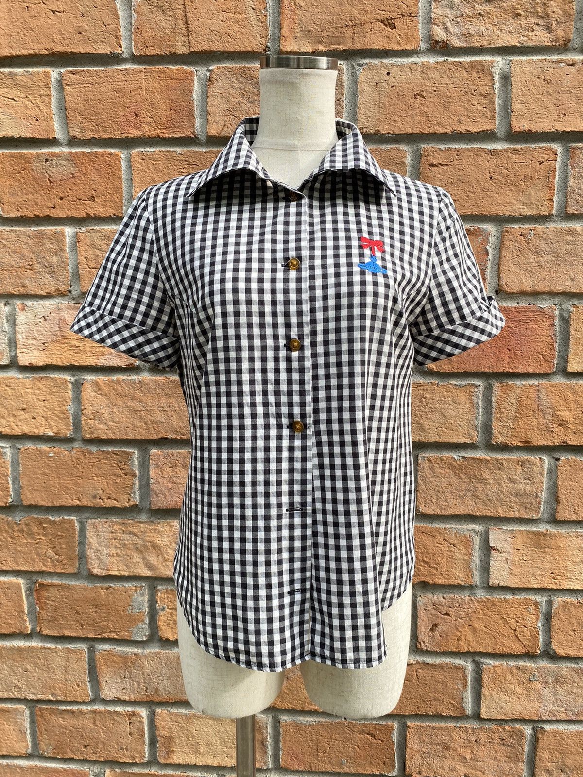 Vivienne Westwood Vivienne Westwood RED LABEL Gingham Embroidered Shirt Size XS / US 0-2 / IT 36-38 - 5 Thumbnail