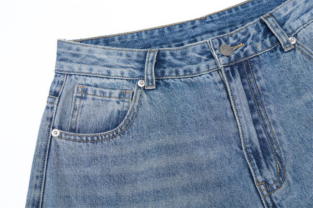 Jean Men's trendy retro loose punk washed distressed jeans Size US 32 / EU 48 - 4 Thumbnail