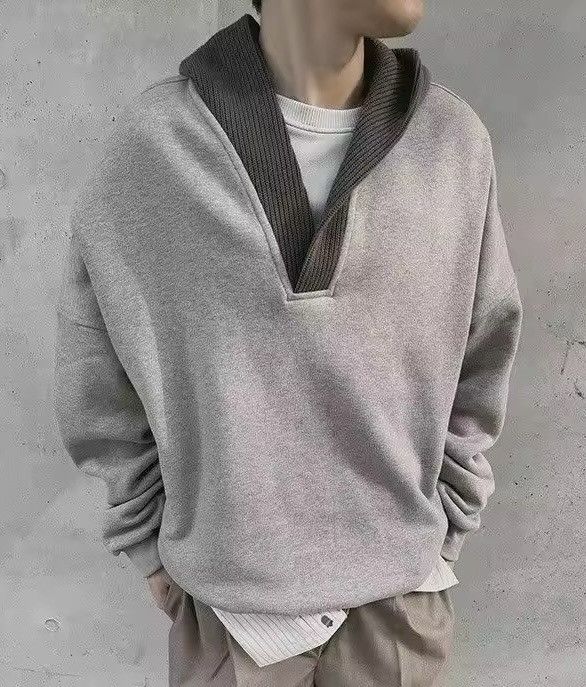 Japanese Brand × Vintage fashionable korean knitted stitching hooded jacket Size US M / EU 48-50 / 2 - 1 Thumbnail