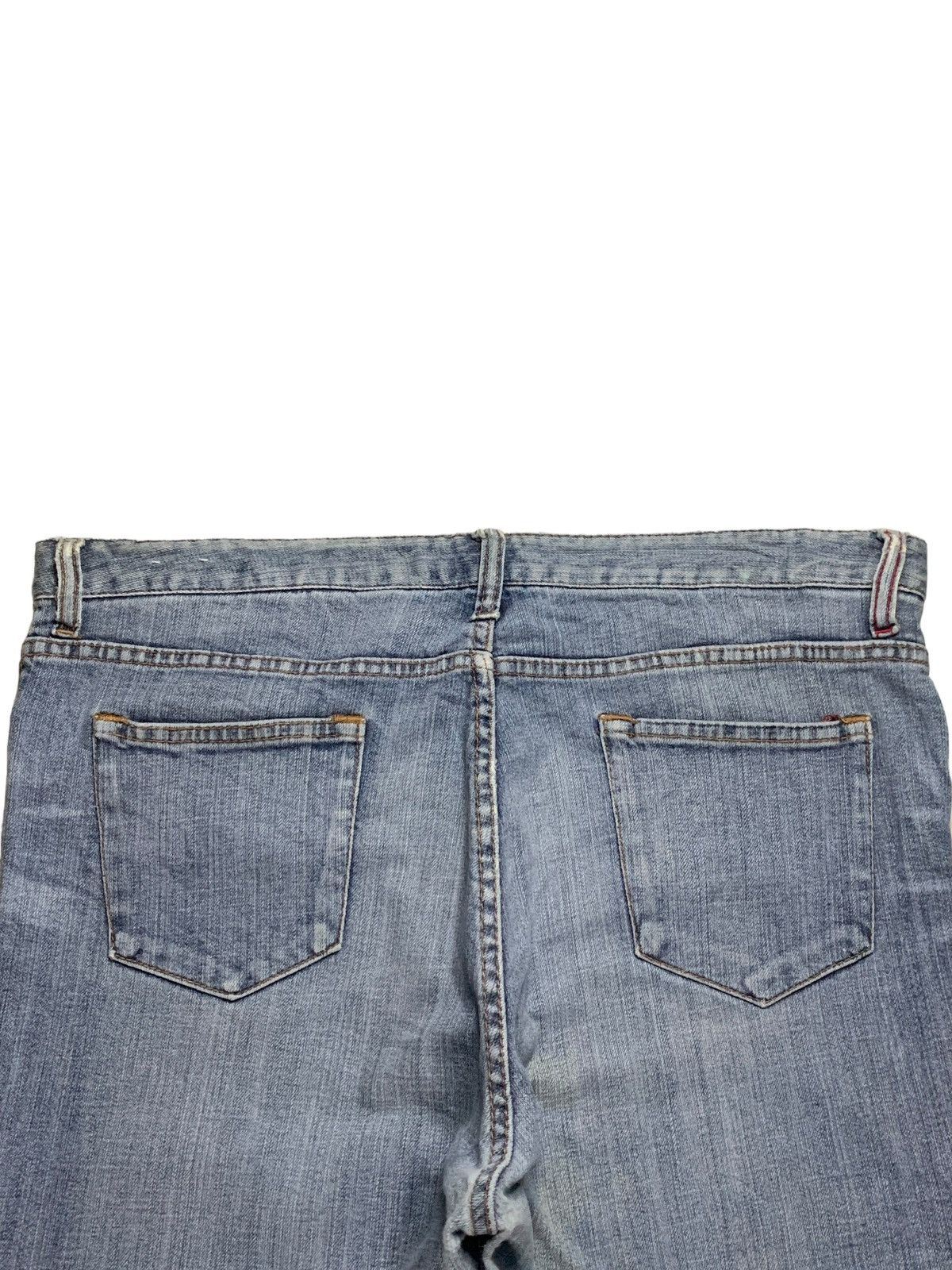 Japanese Brand SALES🔥Vintage Japanese Brand Blue Wash Distress Flare Jeans Size 35" - 8 Thumbnail
