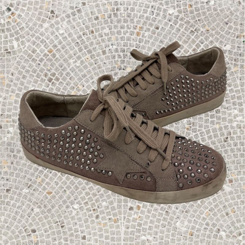 Other SHU SHOP Rockstar Taupe Sneakers Allover Rhinestones 8.5 Size US 8.5 / IT 38.5 - 1 Thumbnail