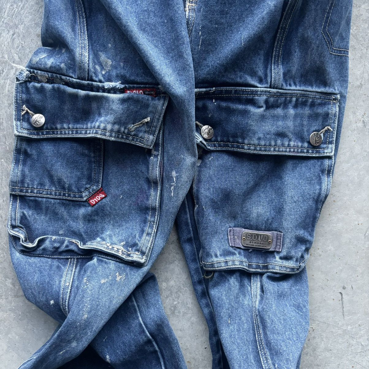 JNCO × Southpole × Vintage Vintage Y2k Baggy Solo Denim Cargo Jeans Size US 34 / EU 50 - 3 Thumbnail