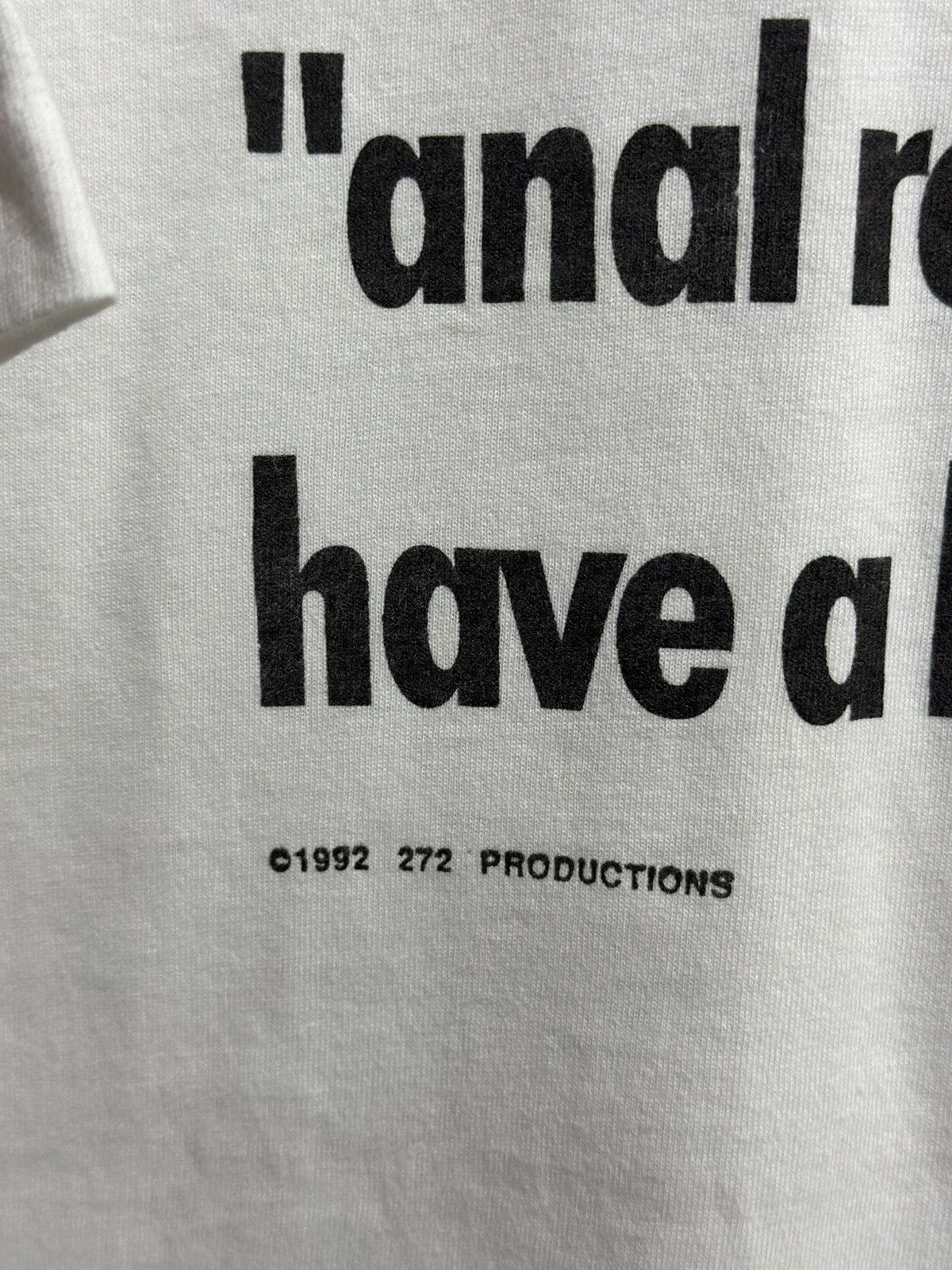 Fruit Of The Loom Vintage 90s Does “Anal Retentive” Have A Hyphen? Faded Tee Size US L / EU 52-54 / 3 - 2 Thumbnail