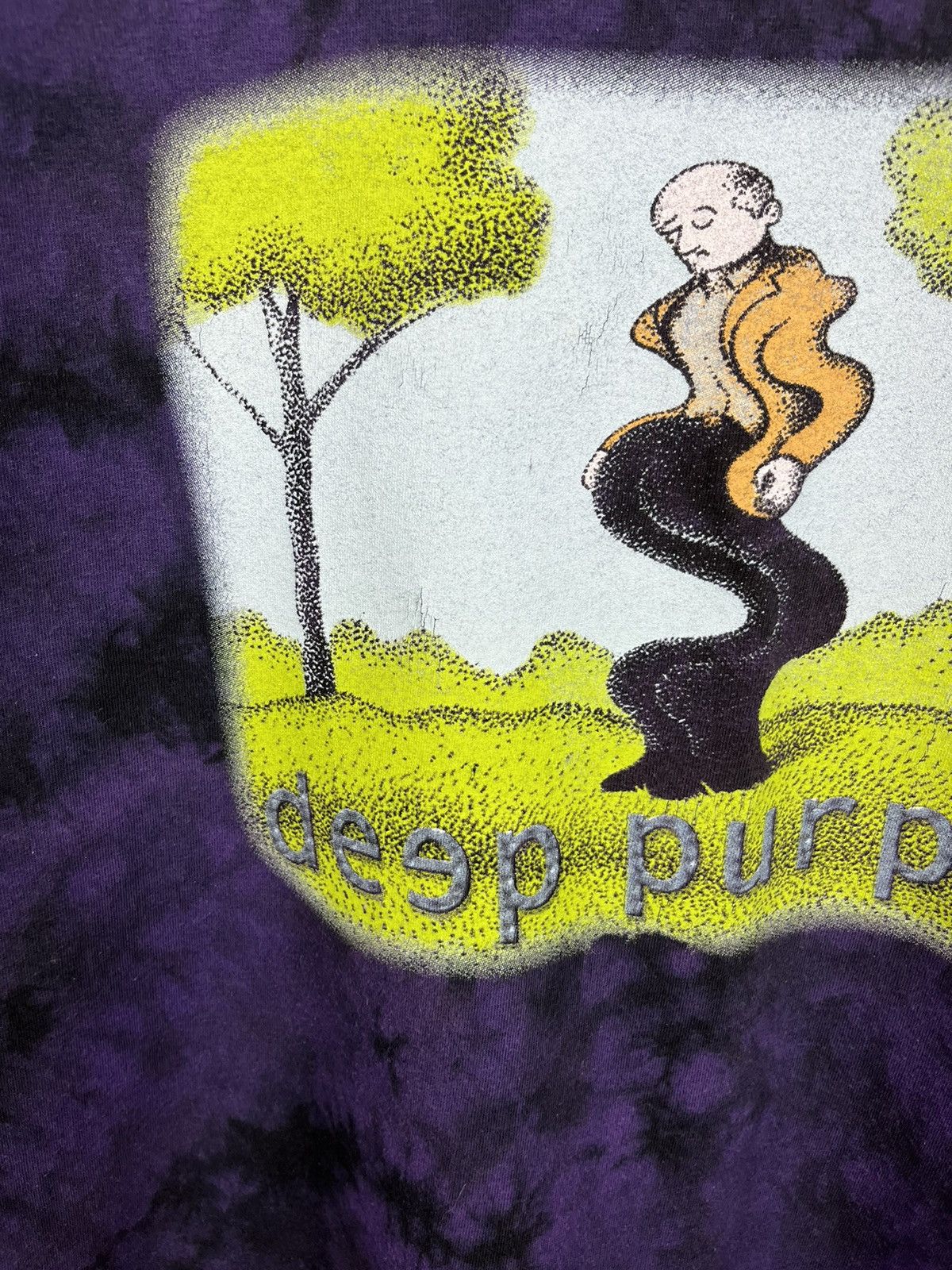 Band Tees × Vintage Vintage Deep Purple tie dye sleeping man artist wave trees Size US XL / EU 56 / 4 - 12 Thumbnail