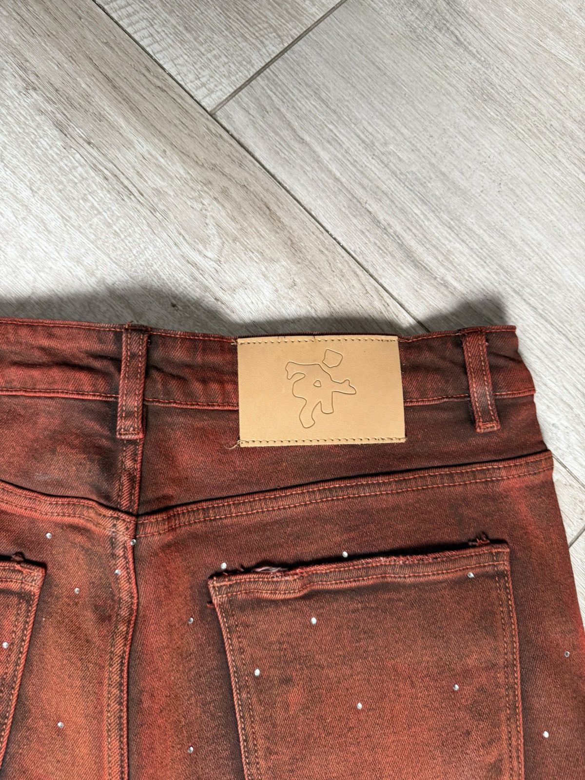 Other PROJECTCAPRI Red Rhinestone Jean Size US 34 / EU 50 - 7 Thumbnail