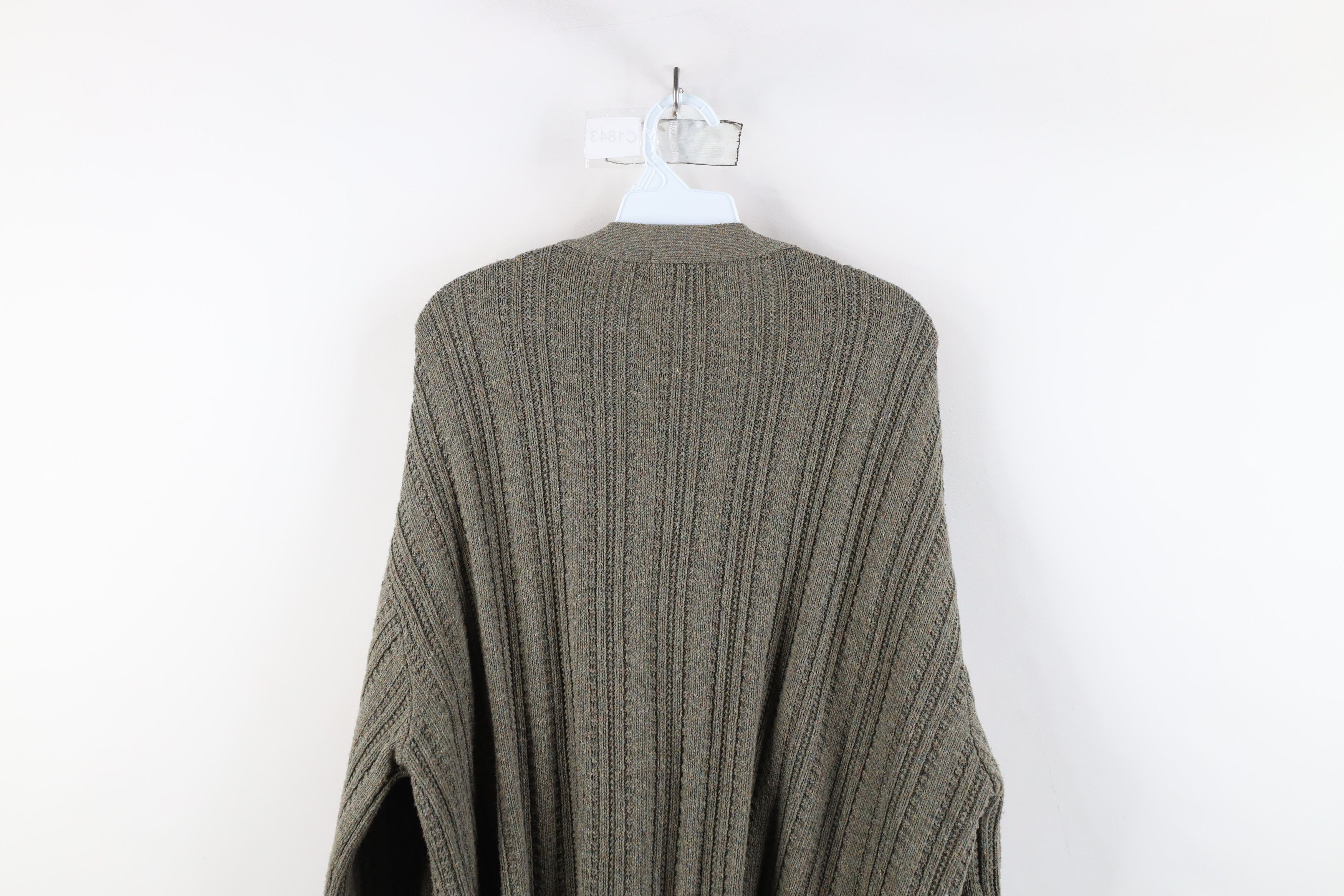 Vintage Vintage 90s Streetwear Ribbed Knit Cardigan Sweater USA Size US XL / EU 56 / 4 - 9 Thumbnail