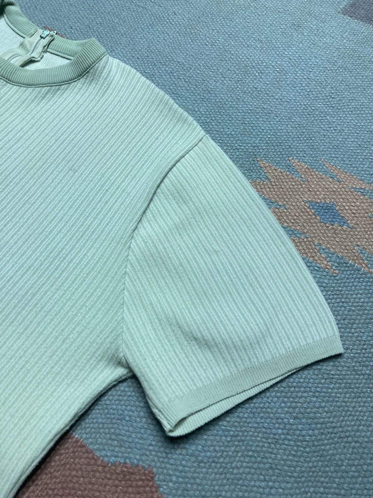 Vintage Vintage 60s t shirt striped textured green women’s large Size L / US 10 / IT 46 - 3 Thumbnail