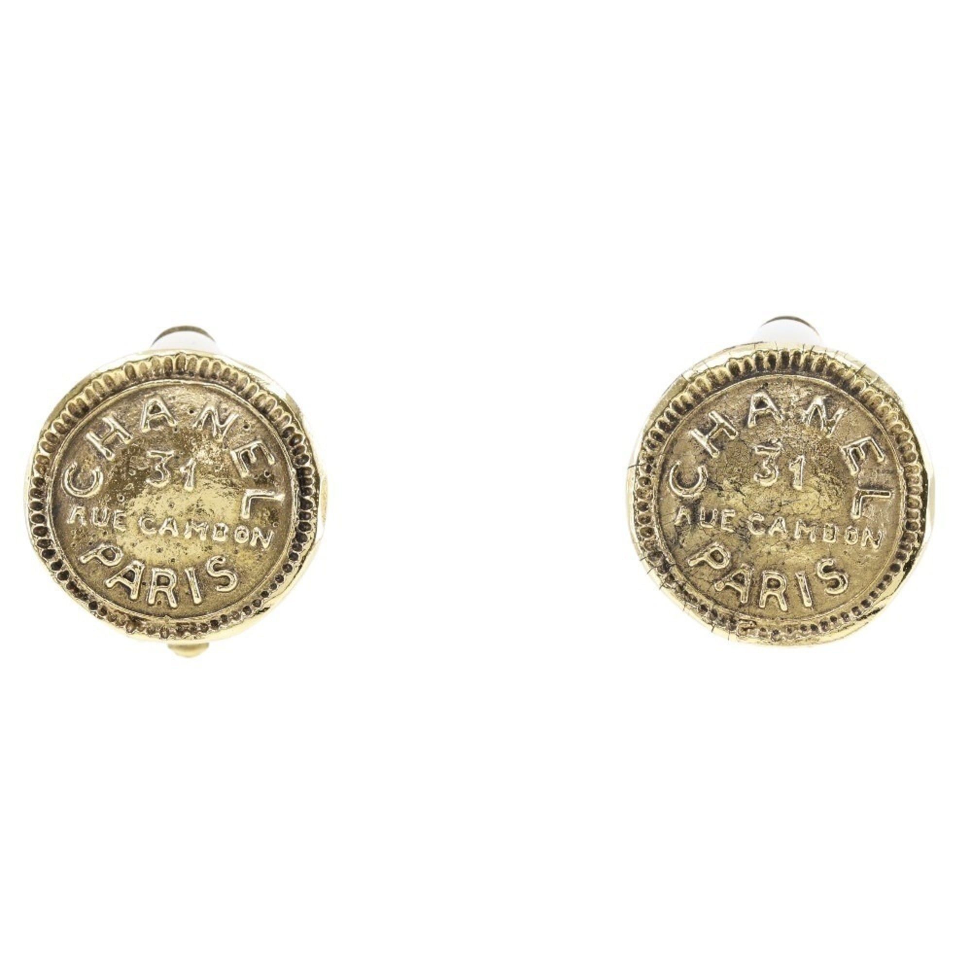 Chanel CHANEL 31 RUE CAMBON Cambon Earrings Vintage Gold Plated Made in France Approx. 10.2g Women's Size ONE SIZE - 1 Thumbnail
