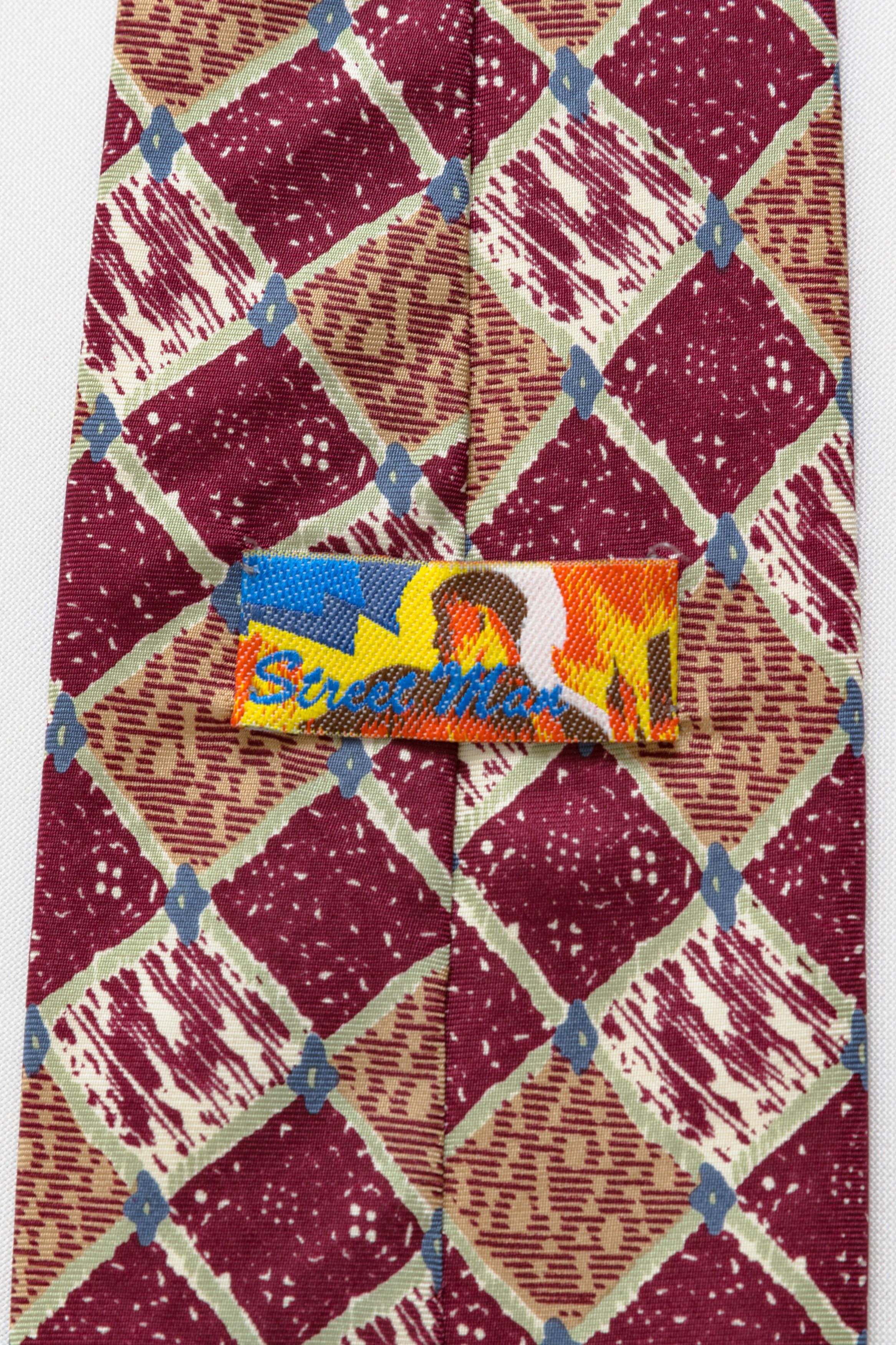 Vintage Tie abstract pattern crazy print necktie silk tie 068 Size ONE SIZE - 6 Thumbnail