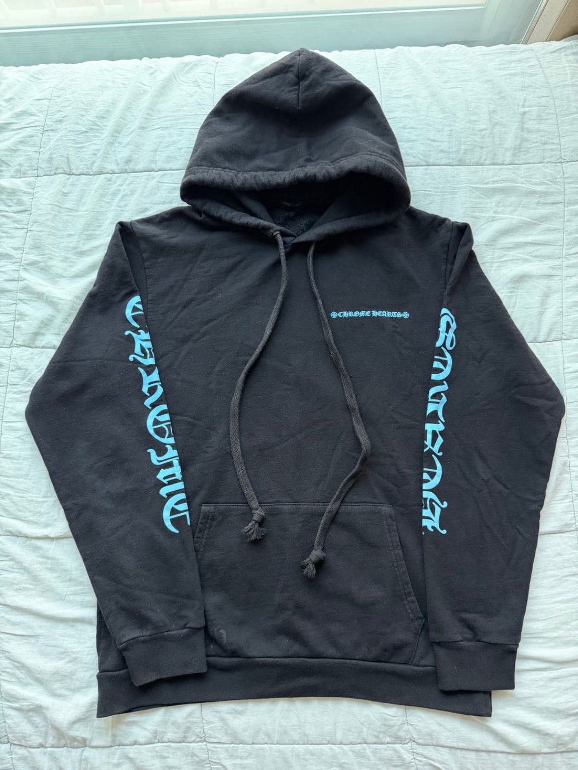 Chrome Hearts Scroll Logo Sky blue Lettering Hoodie Size US XL / EU 56 / 4 - 1 Thumbnail