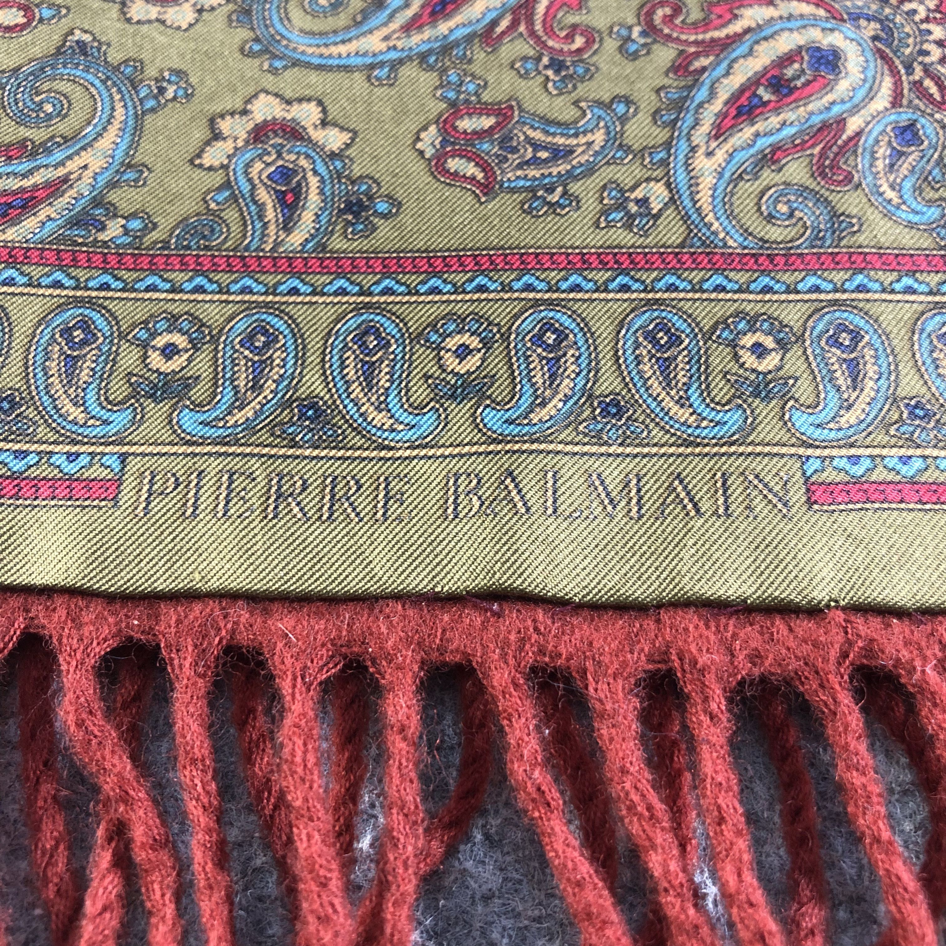 Pierre Balmain Pierre Balmain Silk/Wool Paisley Scarf Muffler V2550 Size ONE SIZE - 4 Thumbnail