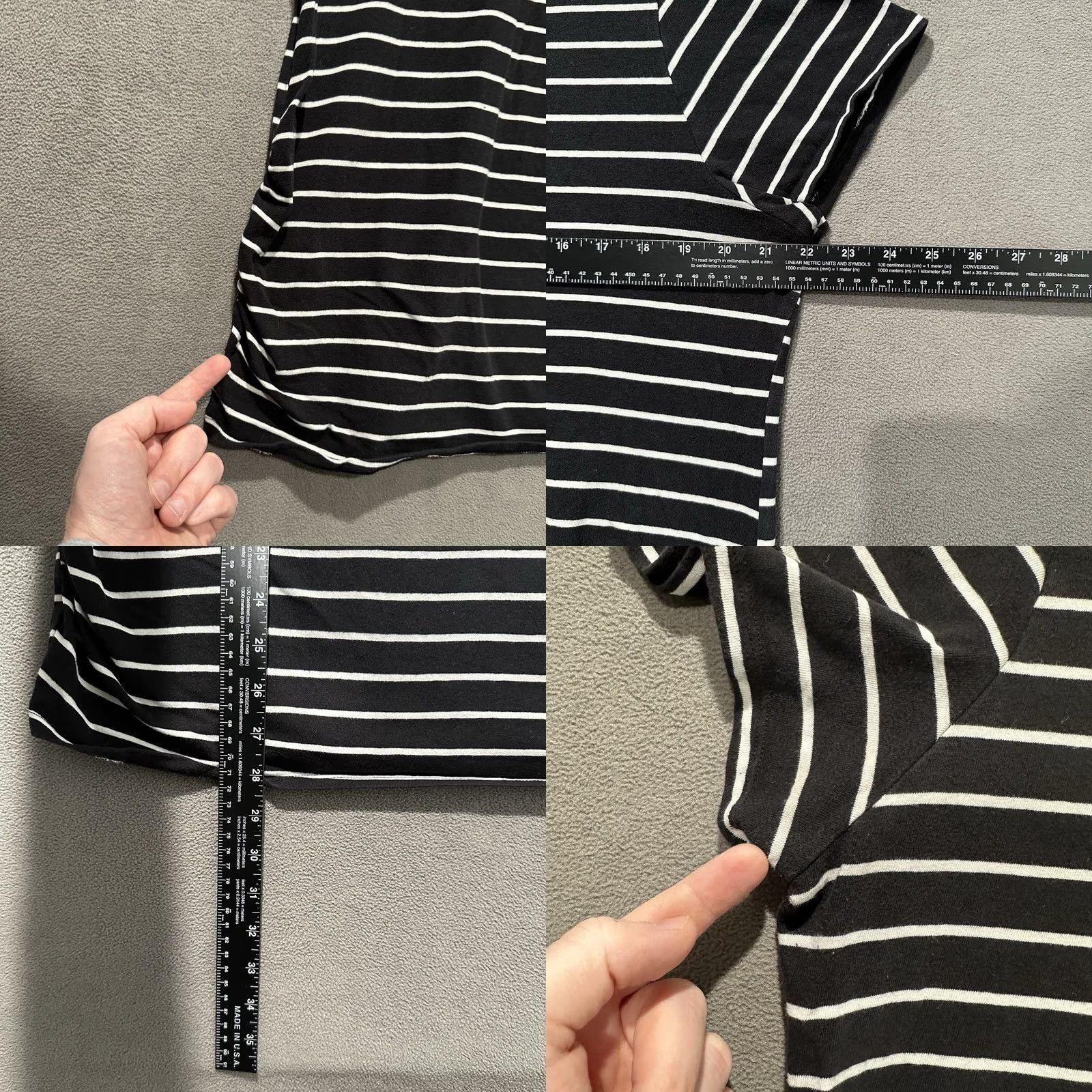 Vintage Motherhood Maternity Shirt Womens XL Black White Striped Rouched Side Size XL / US 12-14 / IT 48-50 - 8 Thumbnail