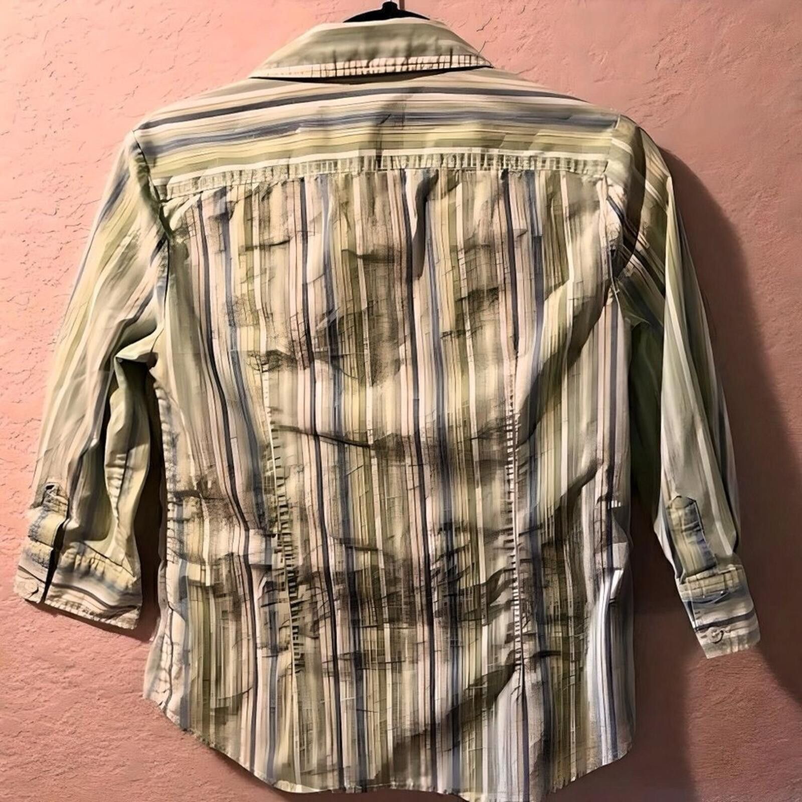 Gap Gap Women's Striped Button-Up Shirt with 3/4 Sleeves Size M / US 6-8 / IT 42-44 - 3 Thumbnail