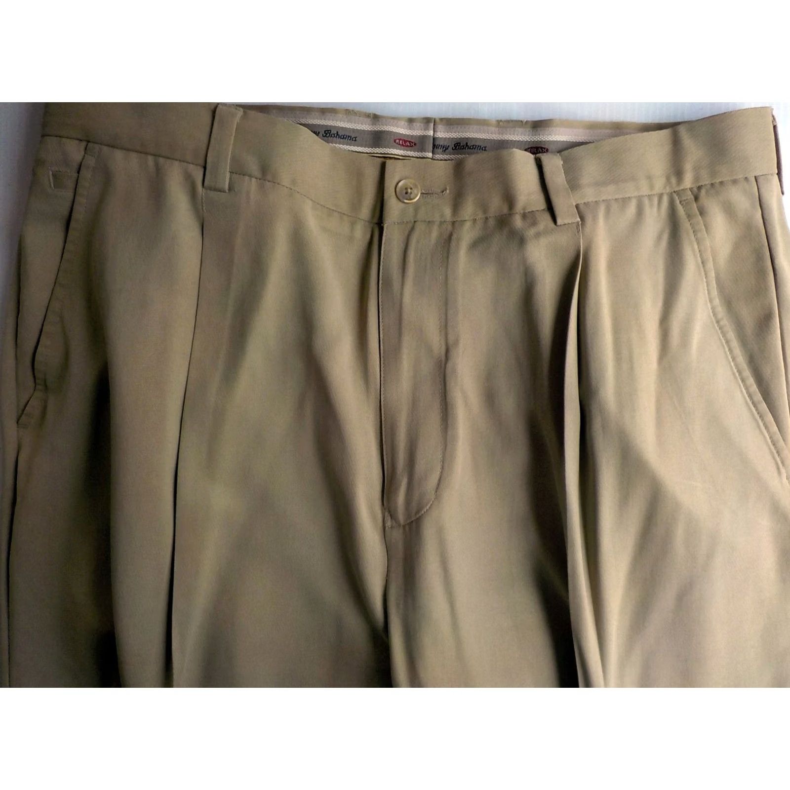 Tommy Bahama TOMMY BAHAMA Dress Pants 100% Silk Pleated Front Beige SZ 36x30 Men Size US 36 / EU 52 - 4 Thumbnail