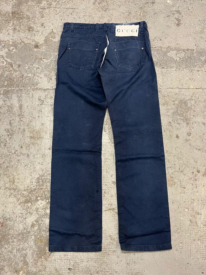 Gucci 2000s Gucci Navy & White Avant-Garde Slim Pants Size US 30 / EU 46 - 8 Thumbnail