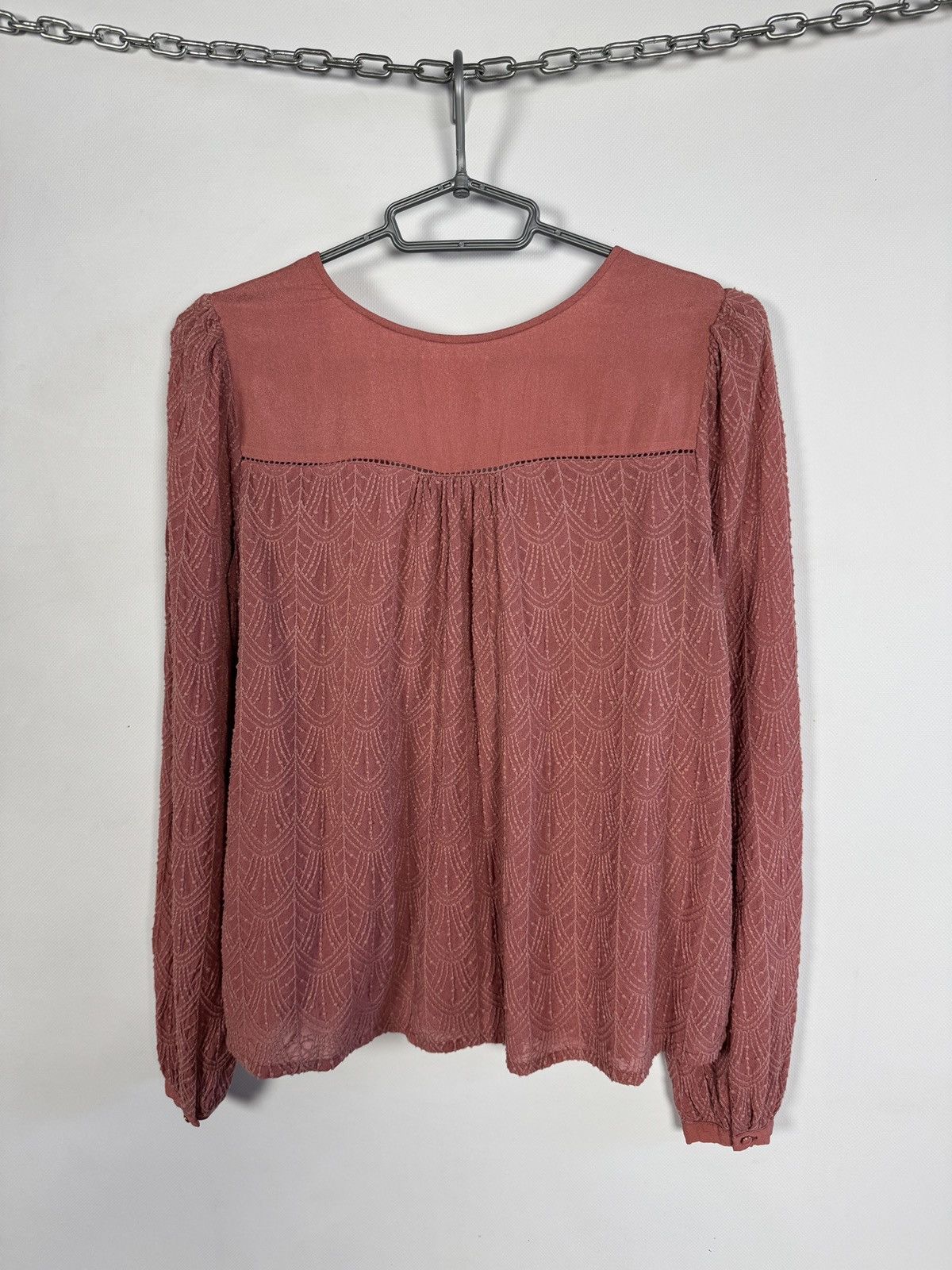 Sezane Sezane Paris Viscose Blouse Textured Long Sleeve Top Sz S/M Size S / US 4 / IT 40 - 10 Thumbnail