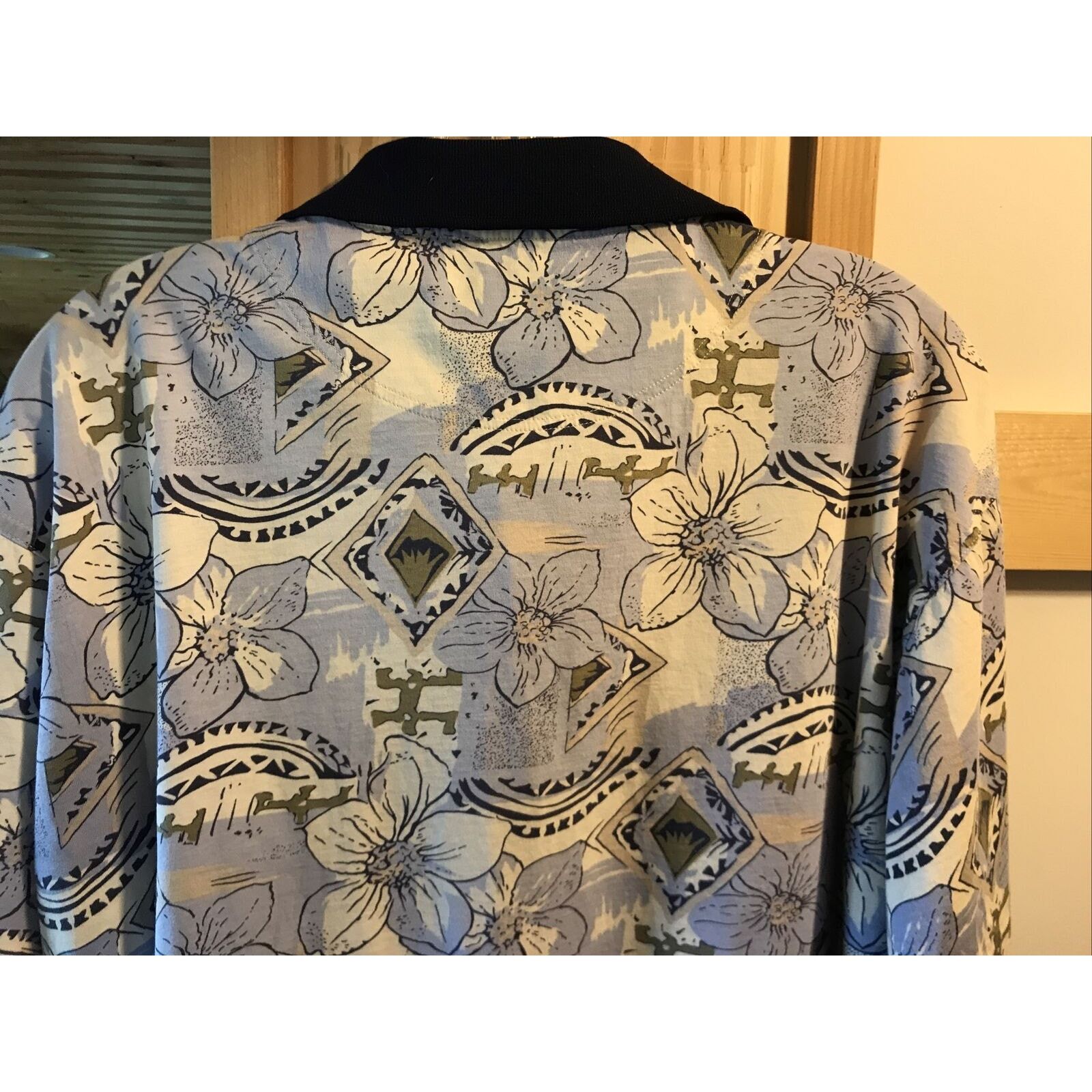 Other A.M. Player Vintage Mens L Blue Floral SS Cotton Polo Shirt Size US L / EU 52-54 / 3 - 6 Thumbnail