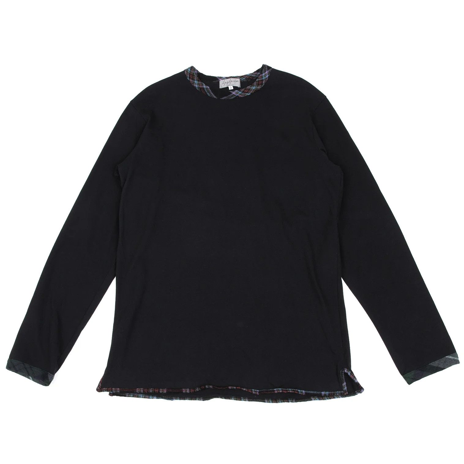 Yohji Yamamoto Yohji Yamamoto Cotton Check Trim T-Shirt Size US M / EU 48-50 / 2 - 1 Thumbnail