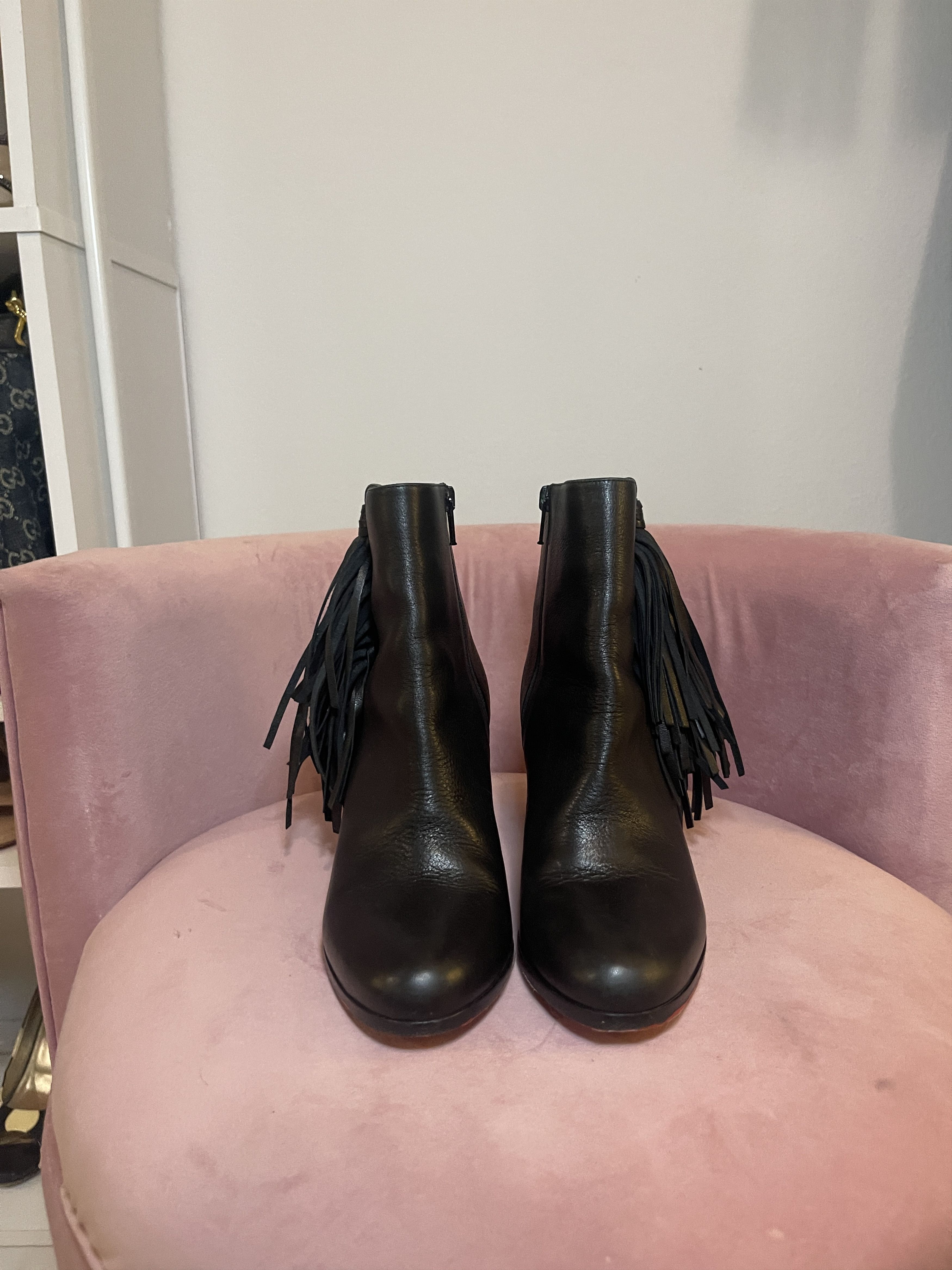 Christian Louboutin Christian Louboutin Jimmynetta Calfskin Fringe Boot Size US 6.5 / IT 36.5 - 5 Thumbnail