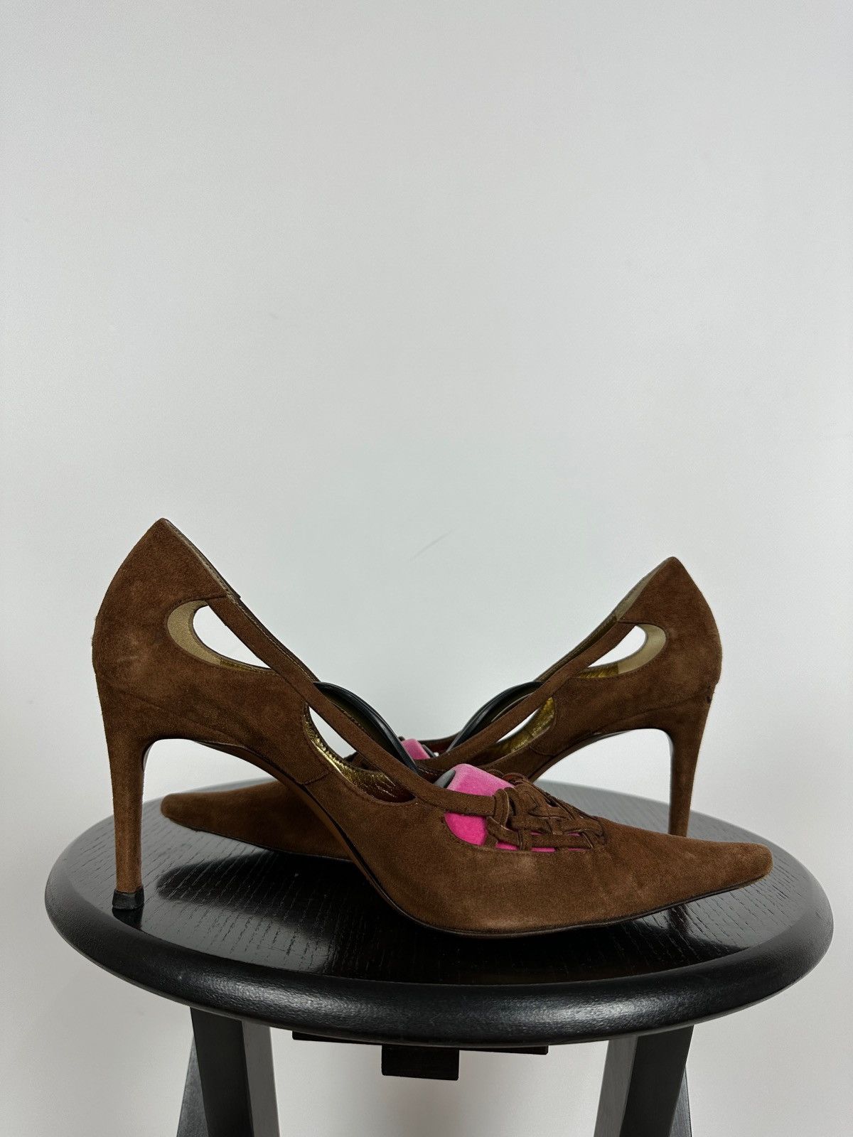 Dolce & Gabbana Vintage Dolce&Gabbana Suede Brown Heels Size US 7.5 / IT 37.5 - 7 Thumbnail