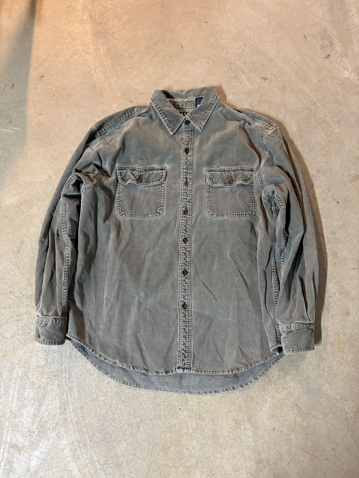 Gap VTG 90s Gap Corduroy Shacket Overshirt Washed Khaki Green Size US L / EU 52-54 / 3 - 1 Thumbnail