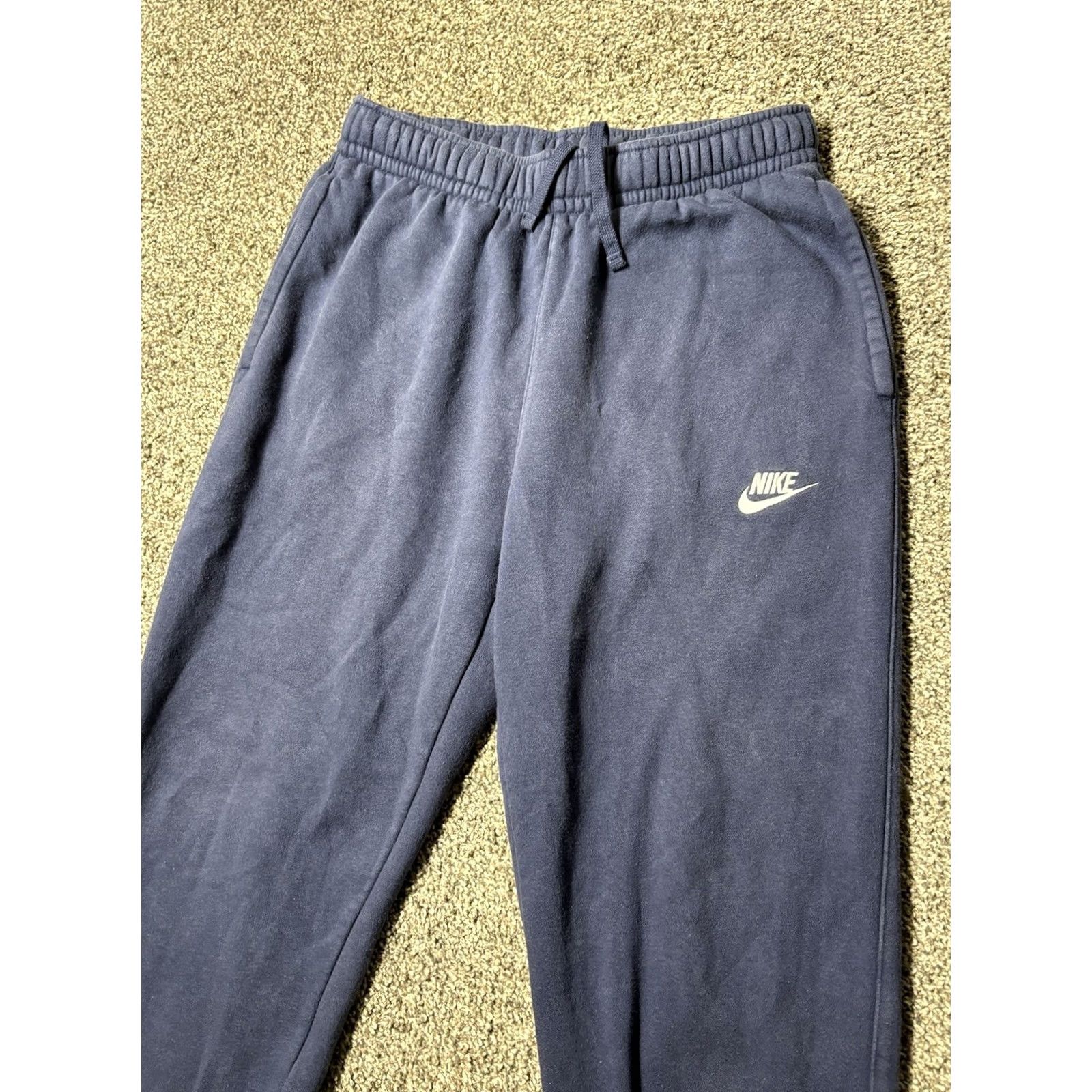 Nike VINTAGE Nike Sportswear Club Fleece Jogger Mens Small Fleece Pants Sweatpants Navy Size US 29 - 3 Thumbnail
