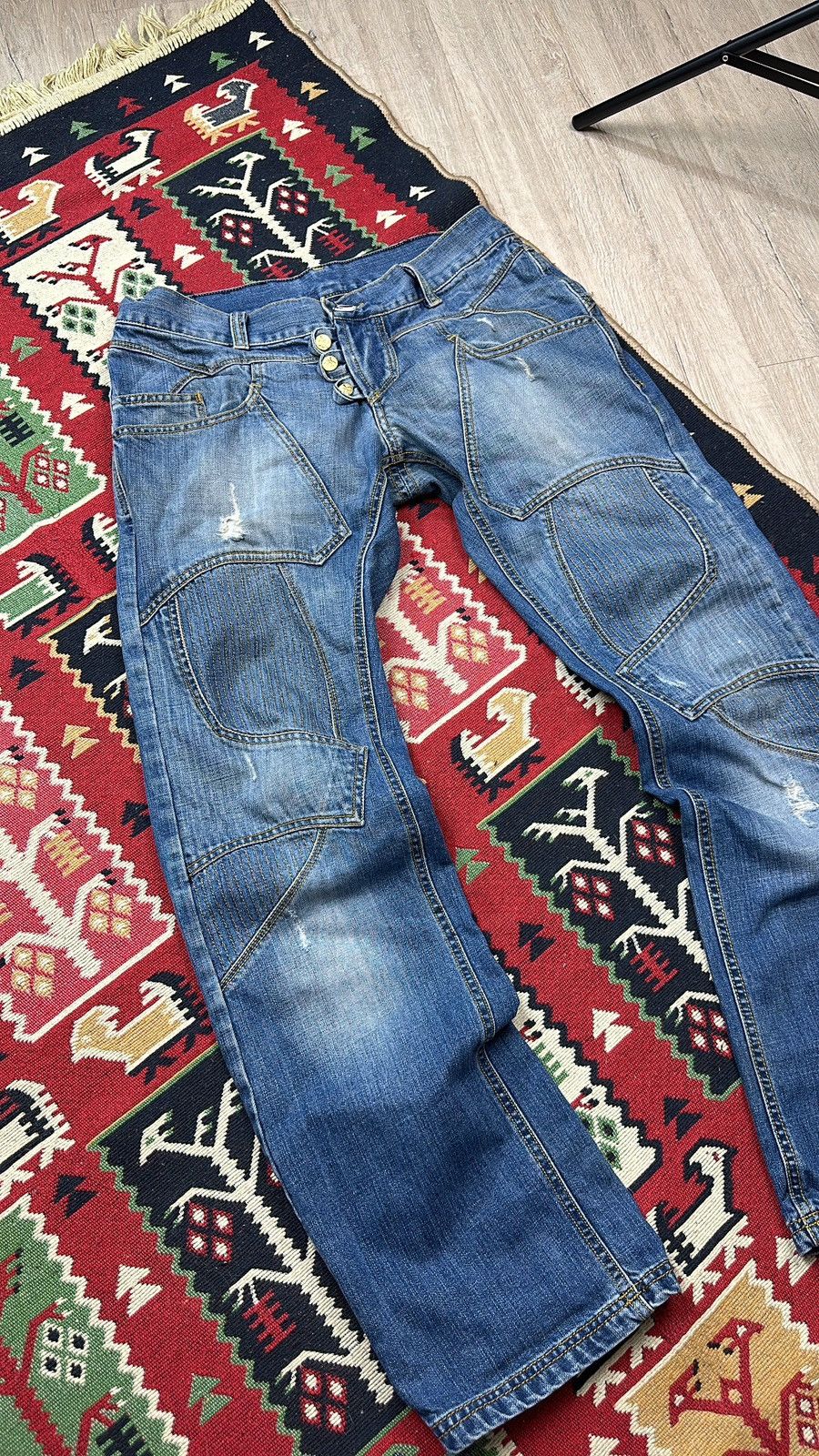 Hysteric Glamour × Vintage Vintage Reworked Distressed Y2K Jeans Size US 33 - 2 Thumbnail