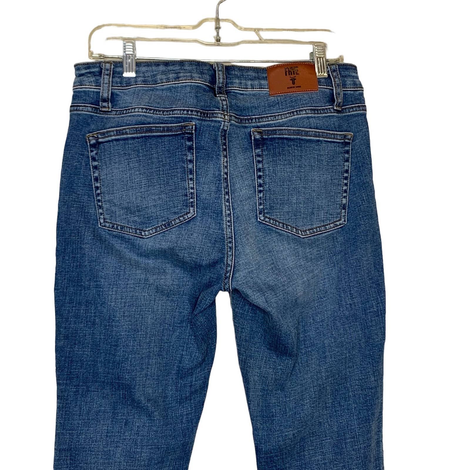 Frye FRYE Jeans Cropped Ankle Raw Hem SZ 8 Size 30" / US 8 / IT 44 - 11 Thumbnail