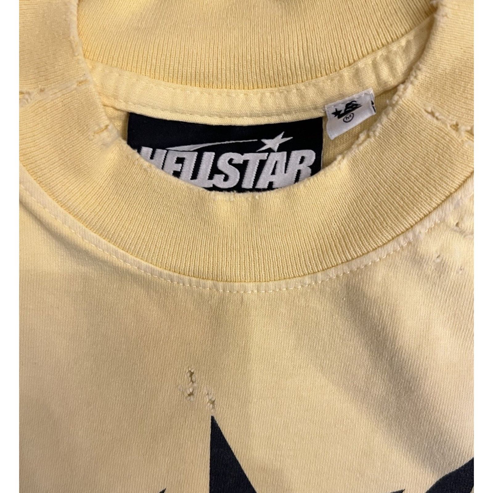 HELLSTAR Size M - Hellstar Crack Print Faded Distressed Yellow NEW Size US M / EU 48-50 / 2 - 4 Thumbnail