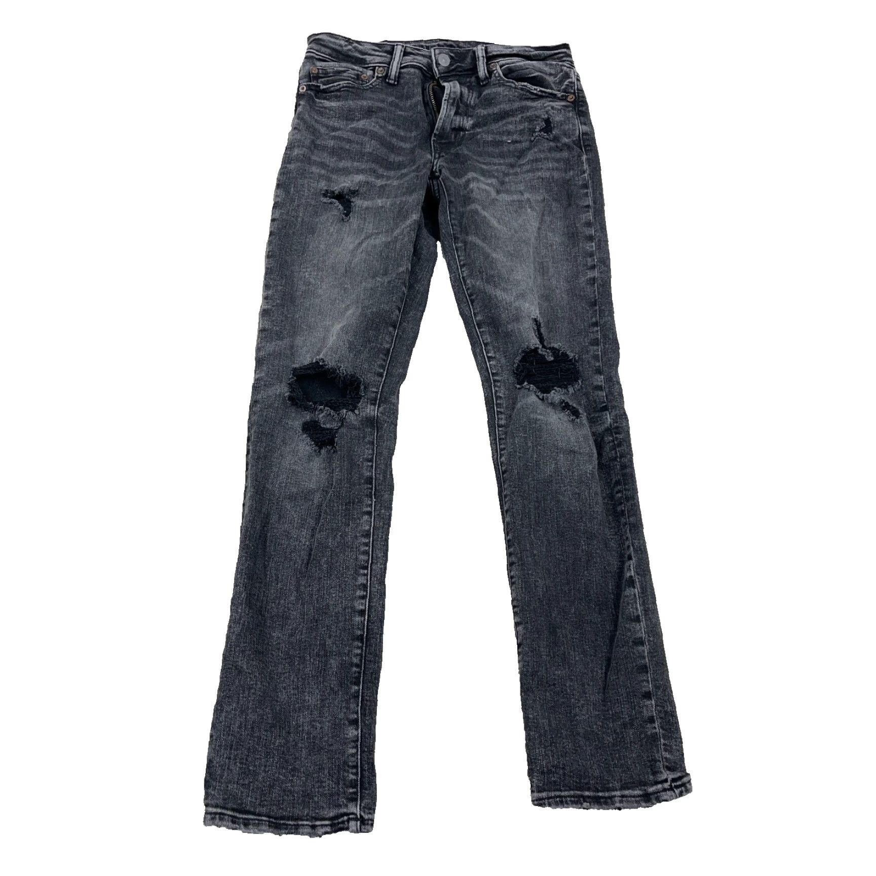 American Eagle Outfitters American Eagle Outfitters Jeans Men 30x32 Slim Fit Distressed Charcoal Wash 5-Pocket Denim Belt Loops 30 in inseam Slim Straight Black Size US 30 / EU 46 - 2 Thumbnail