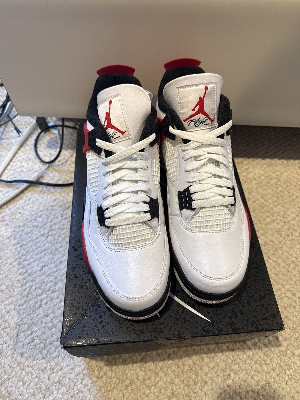 Jordan Brand × Nike Jordan 4 Retro Red Cement 2023 Size US 10.5 / EU 43-44 - 3 Thumbnail