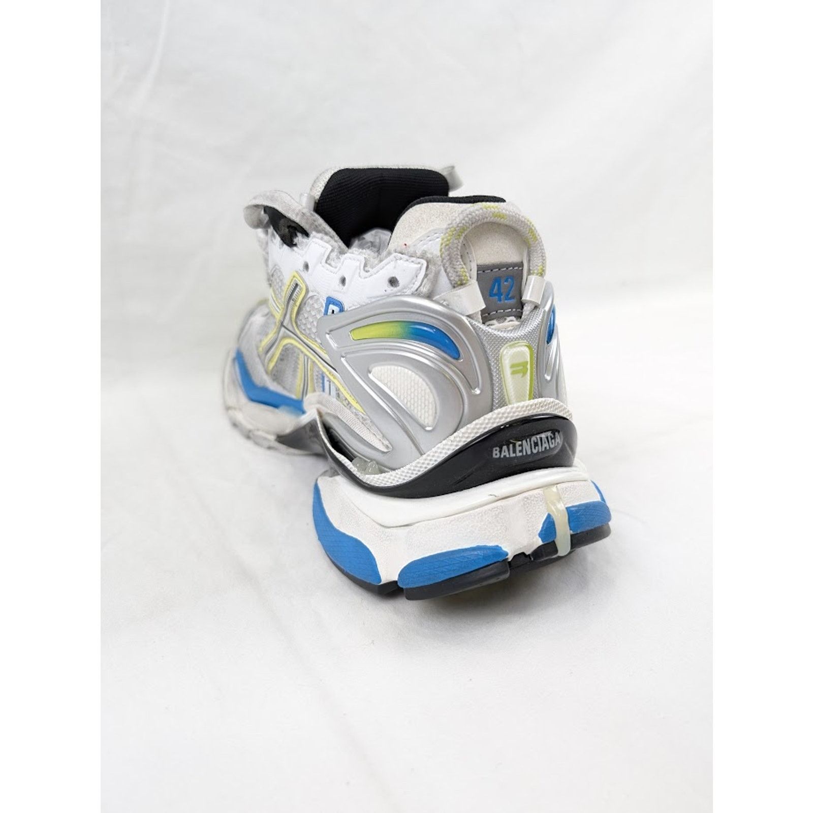 Balenciaga o1rshd1 Rubber Runner in White/Yellow/Blue Size US 12 / EU 45 - 11 Thumbnail