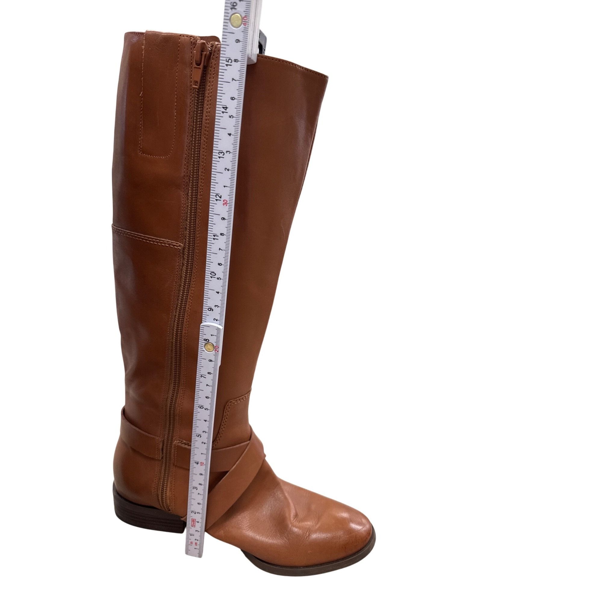 Nine West Nine West Womens Brown Knee-High Riding Leather Boots 6.5M S Size US 6.5 / IT 36.5 - 2 Thumbnail