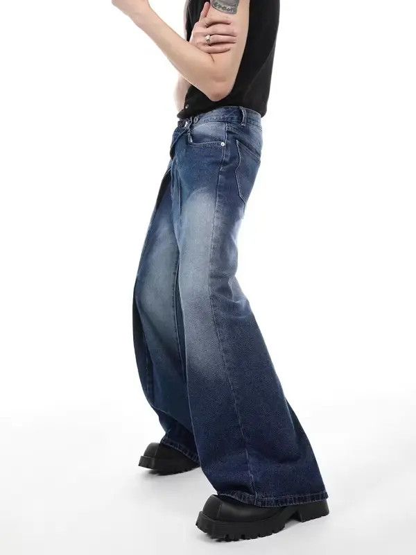 VIBE Vintage washed distressed paneled wide-leg jeans Size US 32 / EU 48 - 5 Thumbnail