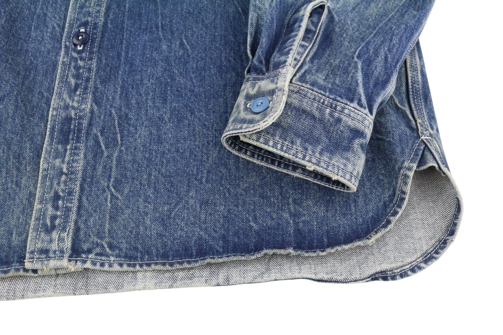 R13 USN LONG SLEEVE SHIRT M Kelly Button-Up Faded Washed 86170 Size M / US 6-8 / IT 42-44 - 5 Thumbnail