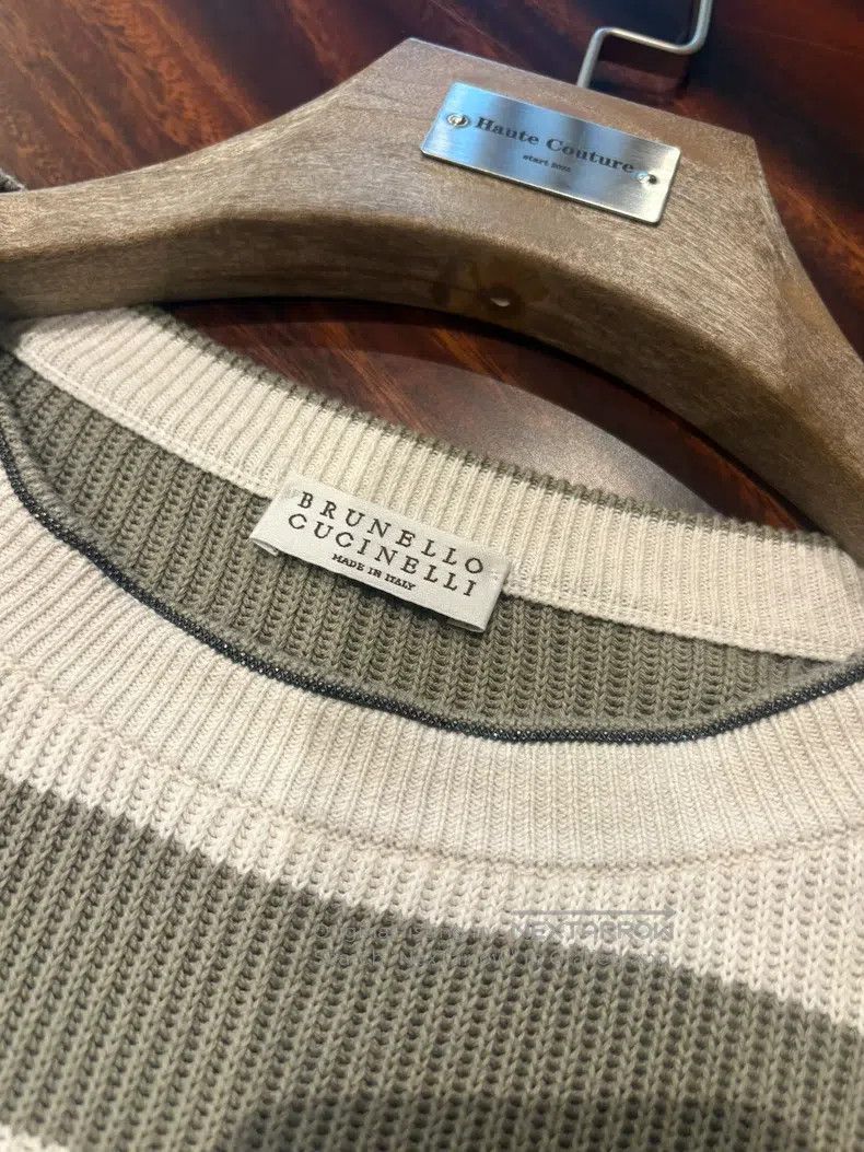 Brunello Cucinelli Brunello Cucinelli Striped knit top Size S / US 4 / IT 40 - 6 Thumbnail