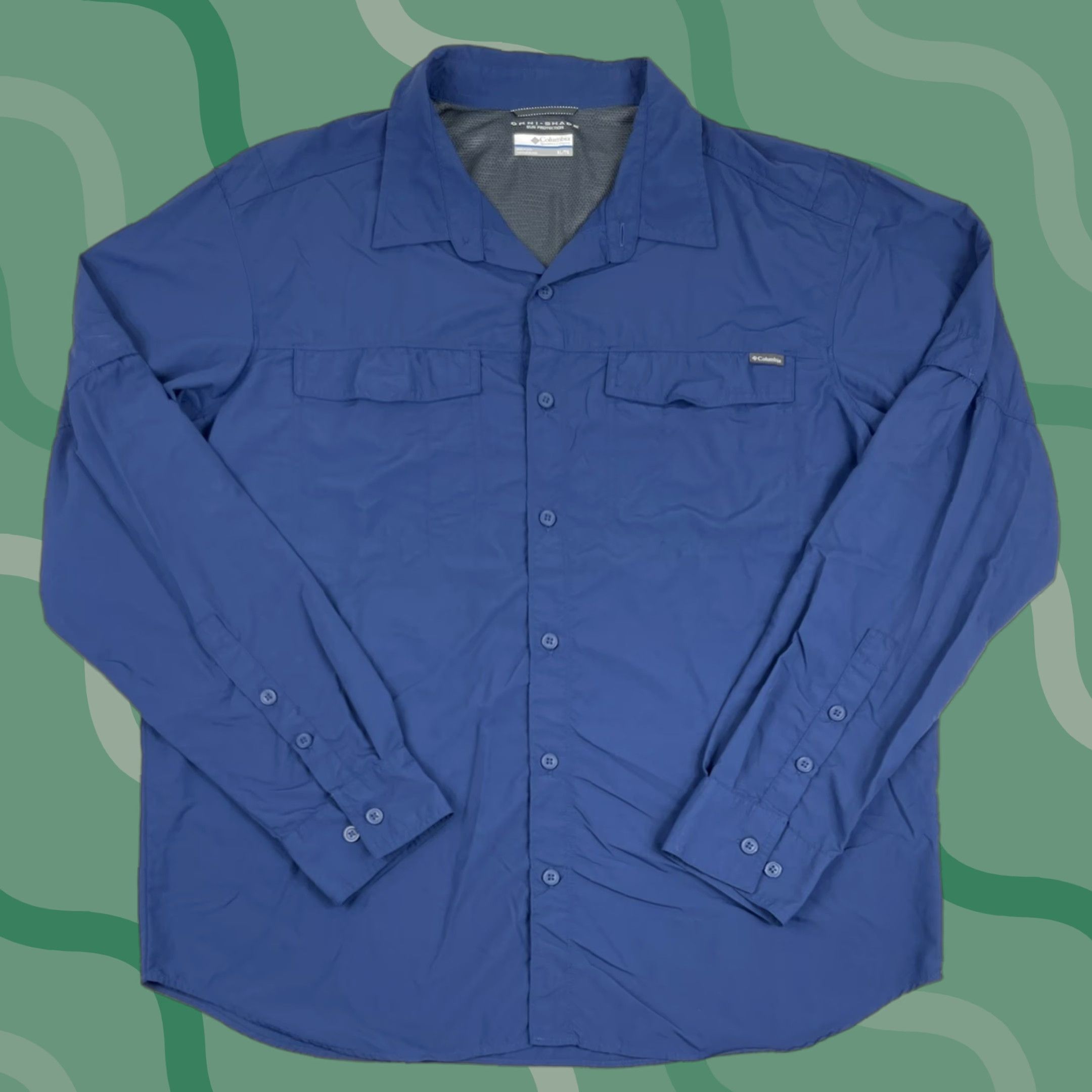 Vintage Columbia Mens Omni-Shade Fishing Shirt XL Blue Long Sleeve Button-Up PFG Outdoor Size US XL / EU 56 / 4 - 1 Thumbnail