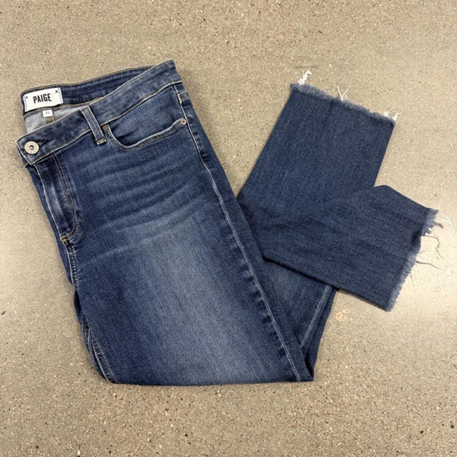 Paige Paige Skyline Skinny Crop Jean Raw Hem Premium Denim - 32 Size 32" / US 10 / IT 46 - 2 Thumbnail