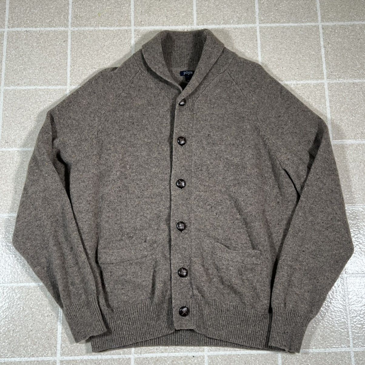 J.Crew J Crew Lambswool Cardigan Sweater Shawl Large Brown Knit Size US L / EU 52-54 / 3 - 1 Thumbnail