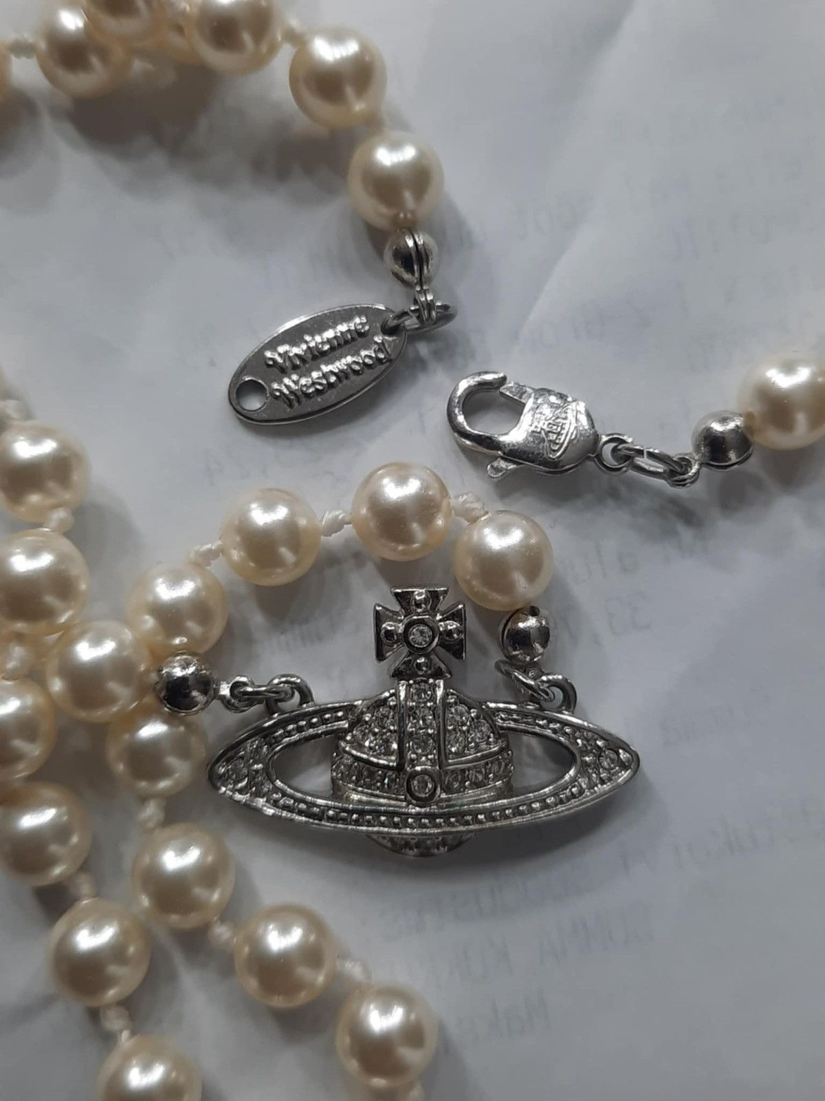 Vivienne Westwood Vivienne Westwood Pearl Mini Bas Relief Necklace Size ONE SIZE - 3 Thumbnail