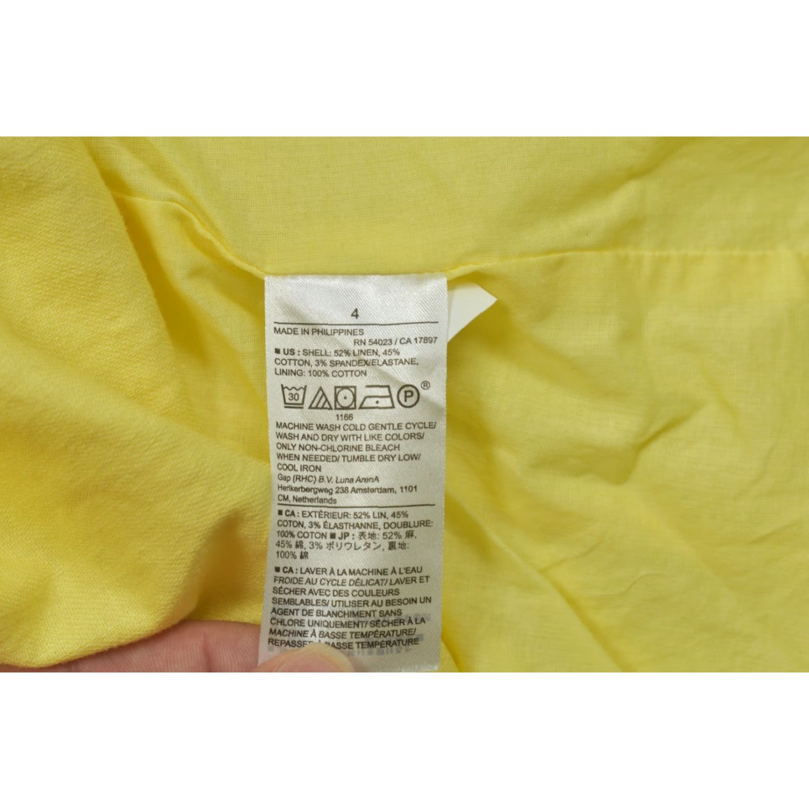 Banana Republic Banana Republic Women Dress Size 4 Yellow Linen Blend Mini Sleeveless Fit Flare Size S / US 4 / IT 40 - 7 Thumbnail