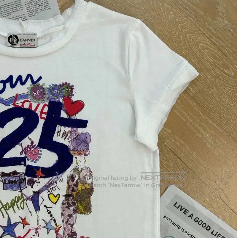 Lanvin Lanvin White Women's Graphic T-Shirt . Size L / US 10 / IT 46 - 5 Thumbnail