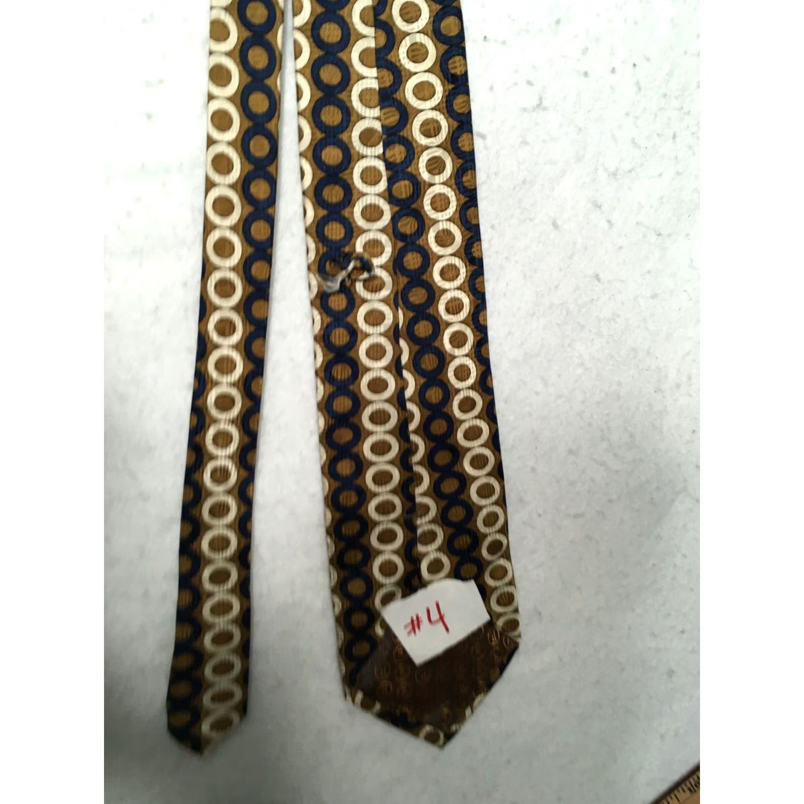 Vintage Chereskin Geometric Blue Gold Abstract Neck Tie Men Geometric Pattern Tie Chereskin Brand / Blue / Necktie / Adult / Men Size ONE SIZE - 5 Thumbnail