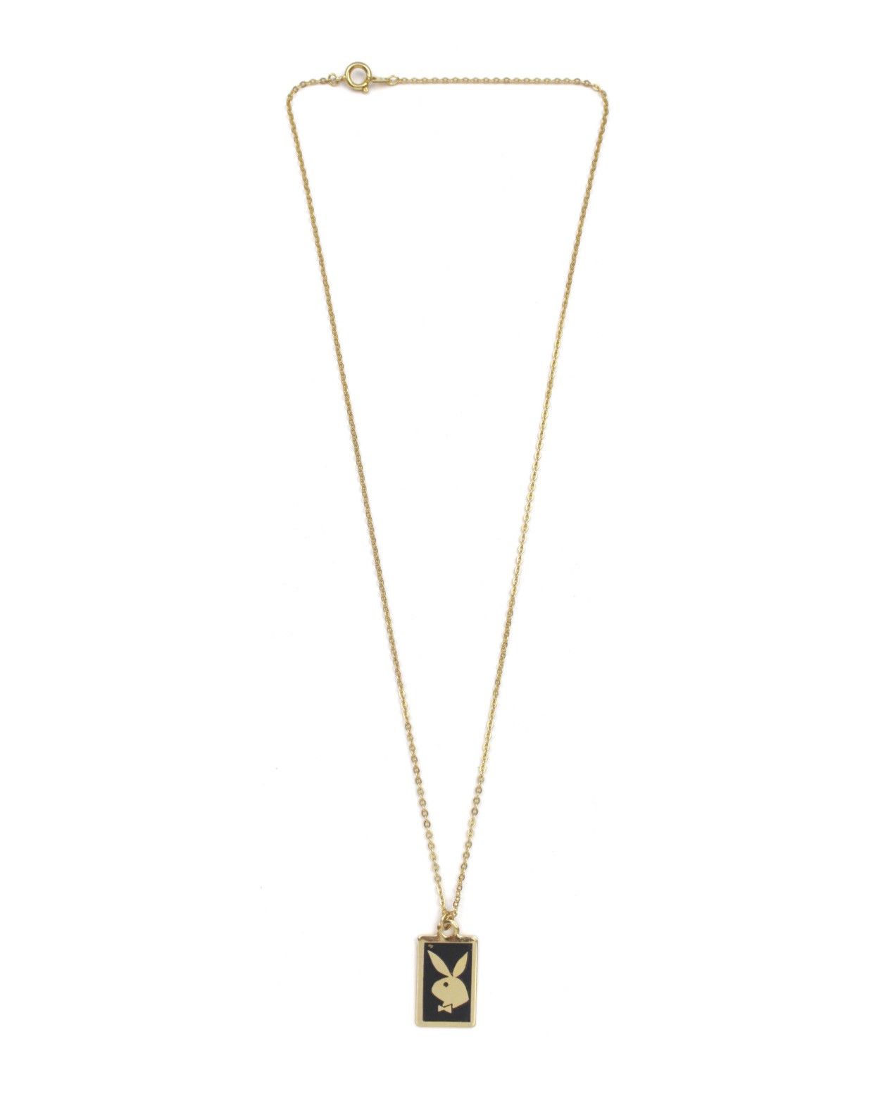 Playboy 2000S PLAYBOY BUNNY ENAMEL TAG GOLD-TONE NECKLACE Size ONE SIZE - 2 Thumbnail