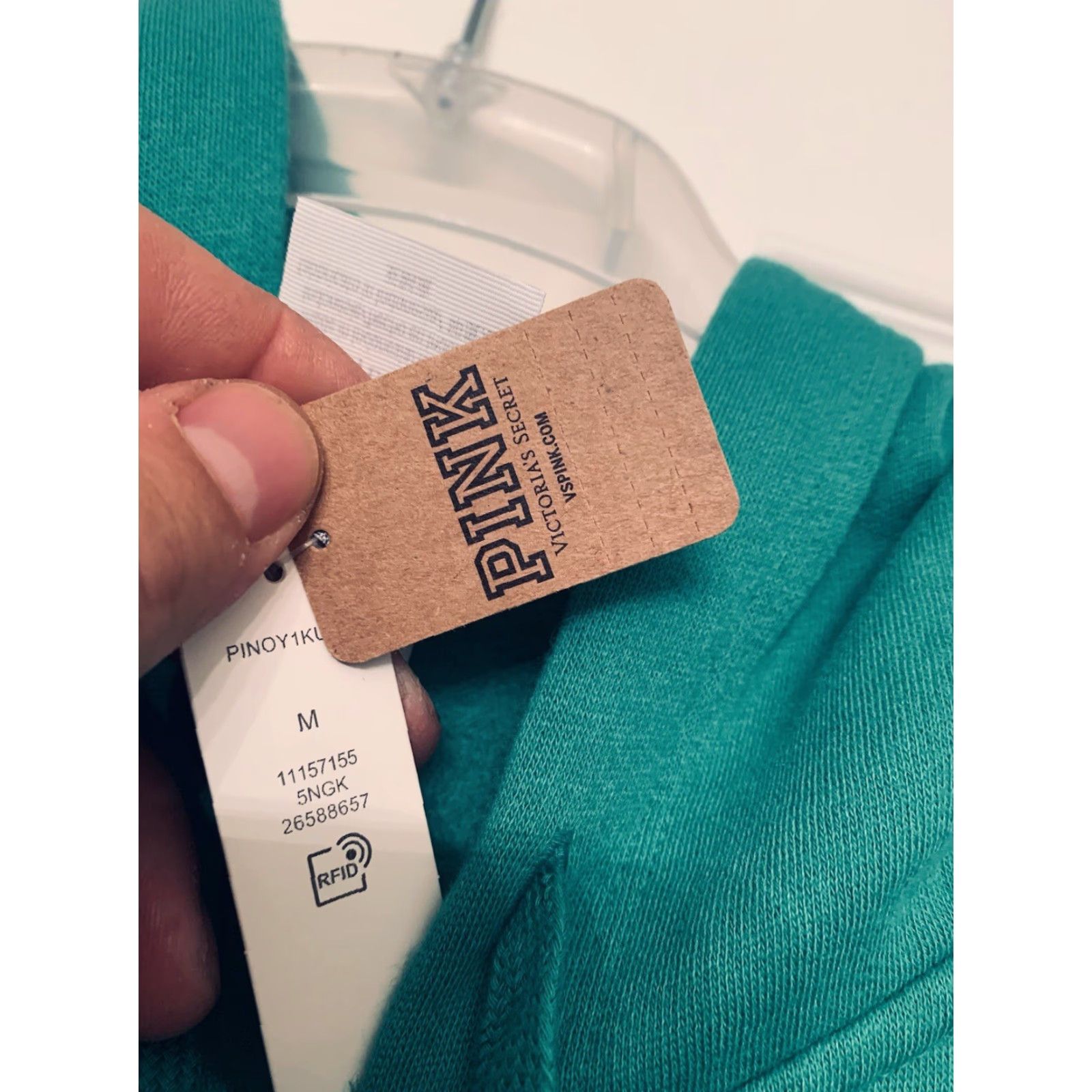Victoria's Secret Victoria's Secret PINK Green Full Zip Hoodie Women's Medium NWT Unit Retail 52.95 Size M / US 6-8 / IT 42-44 - 4 Thumbnail